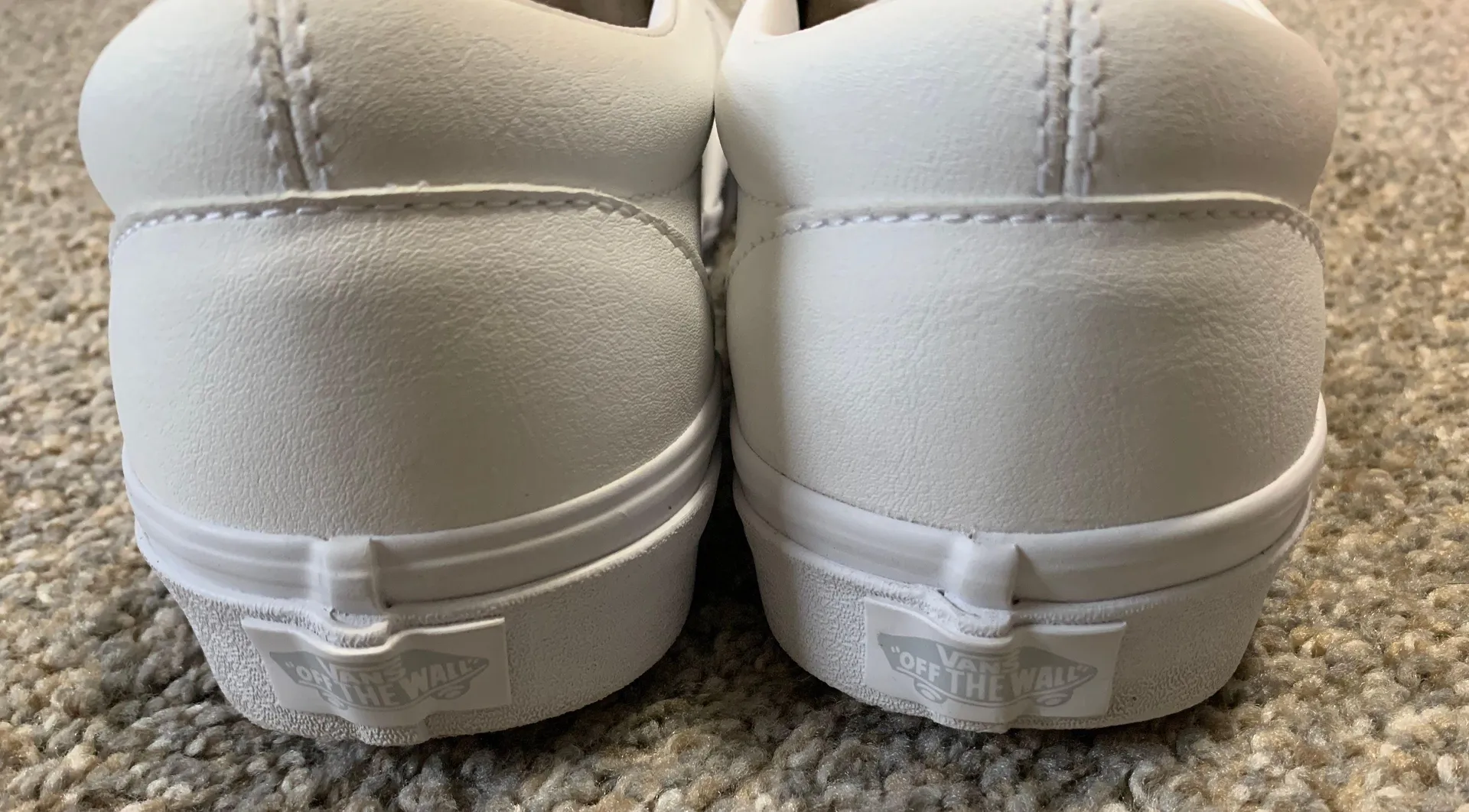 Vans White Leather Slip On - Image 5