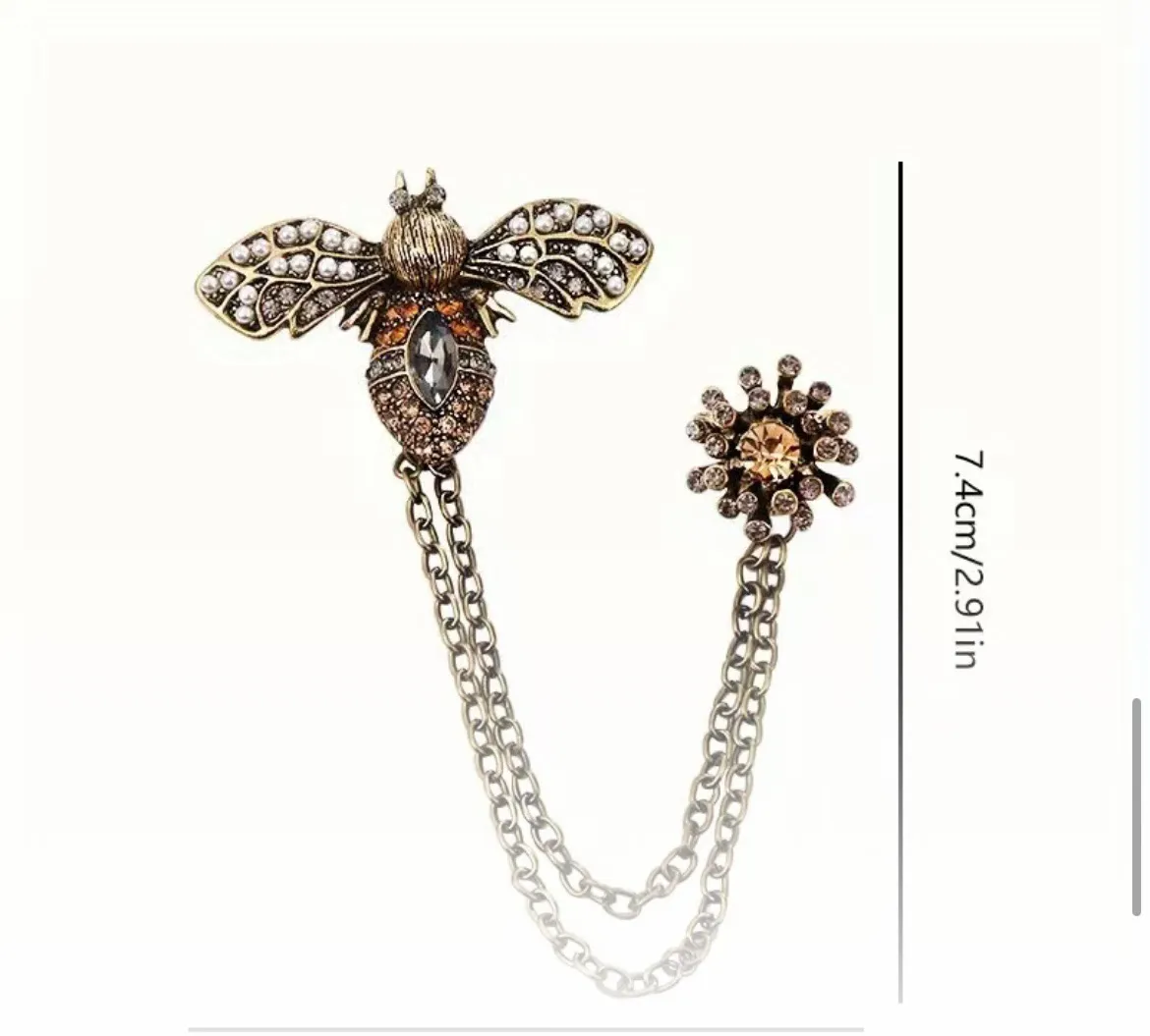 Exquisite Bee Brooch with Tassel Chain  - Image 4