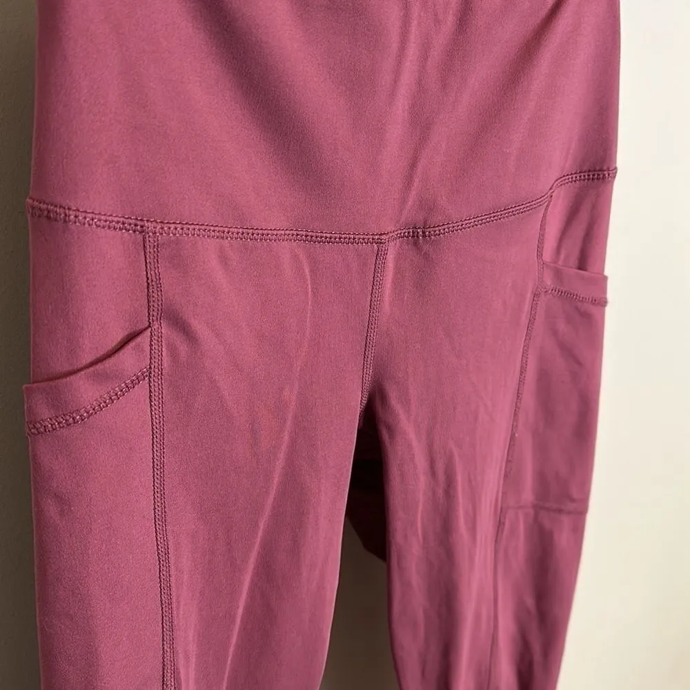 Yogalicious High Waist 7/8 Ankle Length Windsor Wine Leggings - Image 3