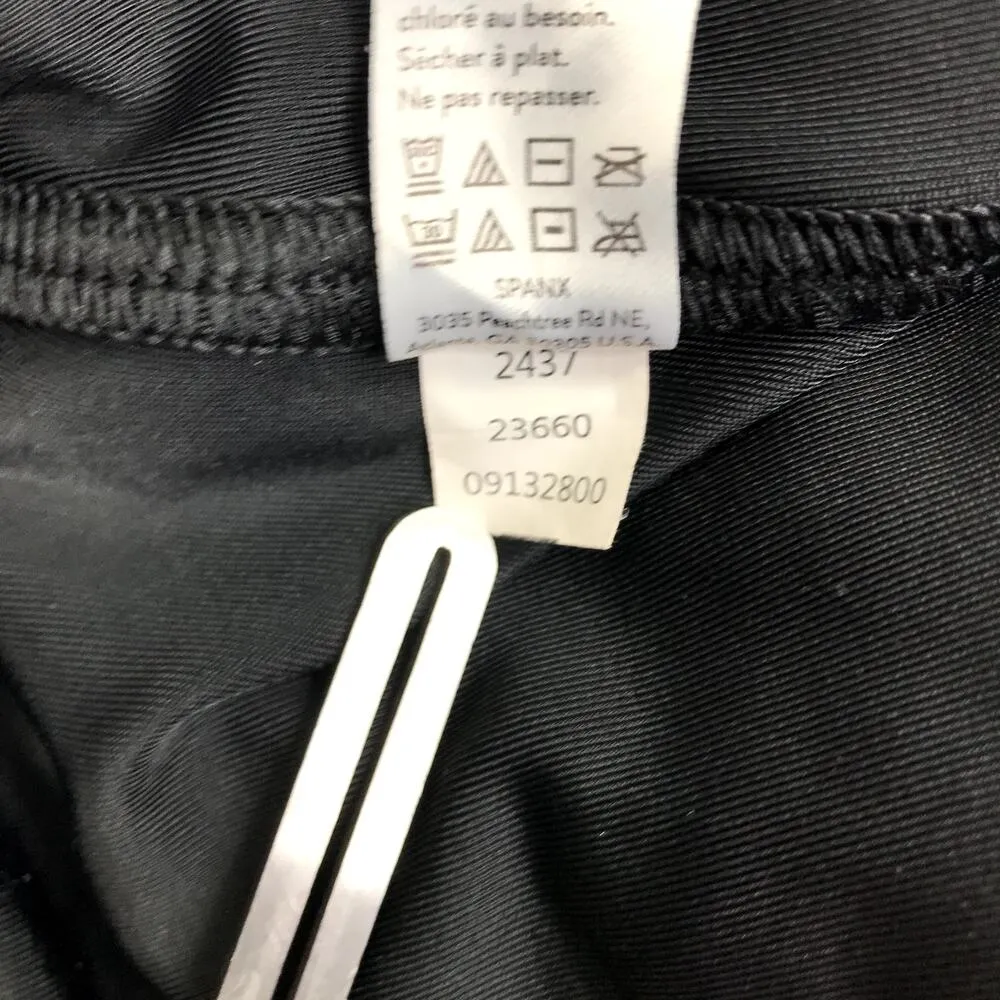 SPANX Faux Leather Leggings XL Black Wide Waist Tummy Shaping Sporty Feminine - Image 12