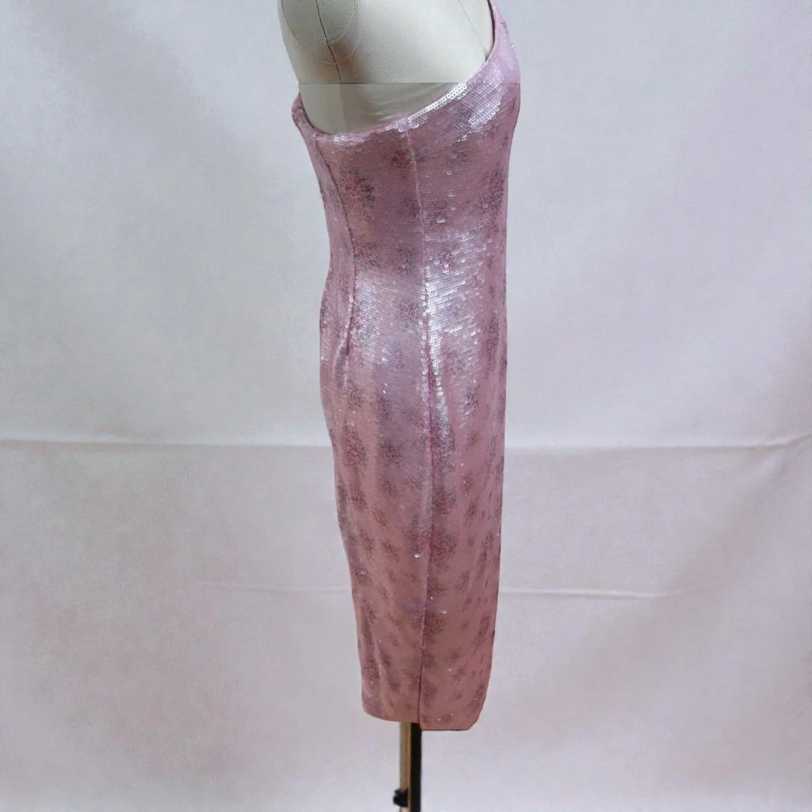 Loveshack Fancy Stacia Pink Sequin Dress Sz 4 - Image 7