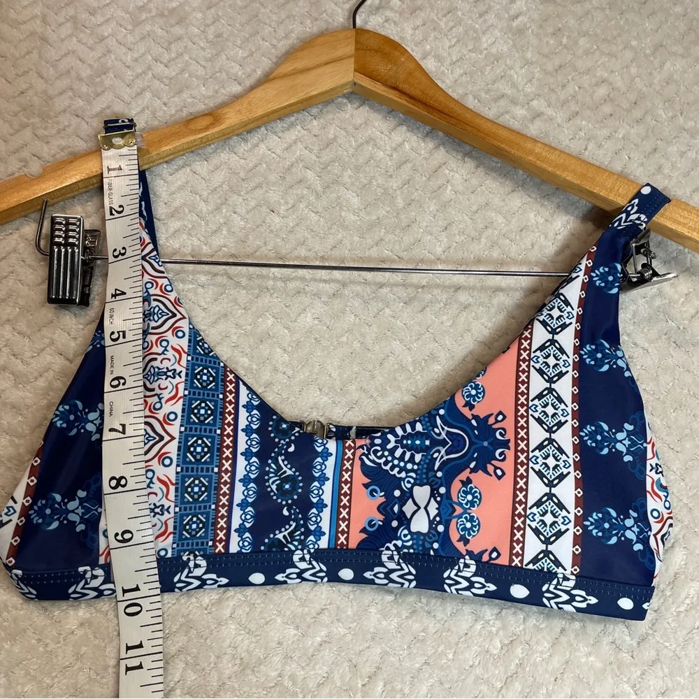 Reversible Blue Boho Chic Euro Summer Triangle Bikini top & bottom size small - Image 8