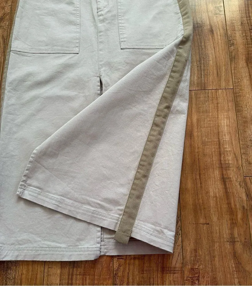 Zara Straight Midi Skirt Front Slit Pockets Size Medium - Image 7