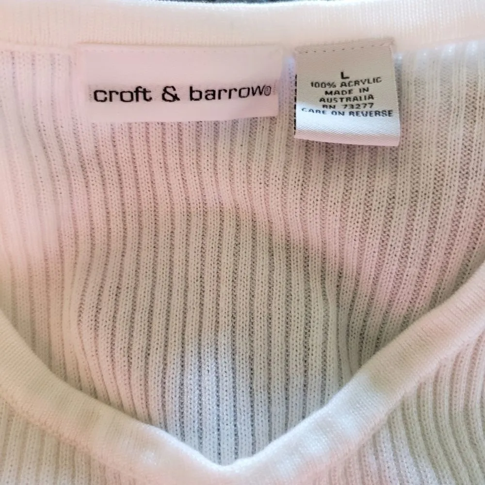 Croft & Barrows ribbed knit sweater blouse size large - Image 4