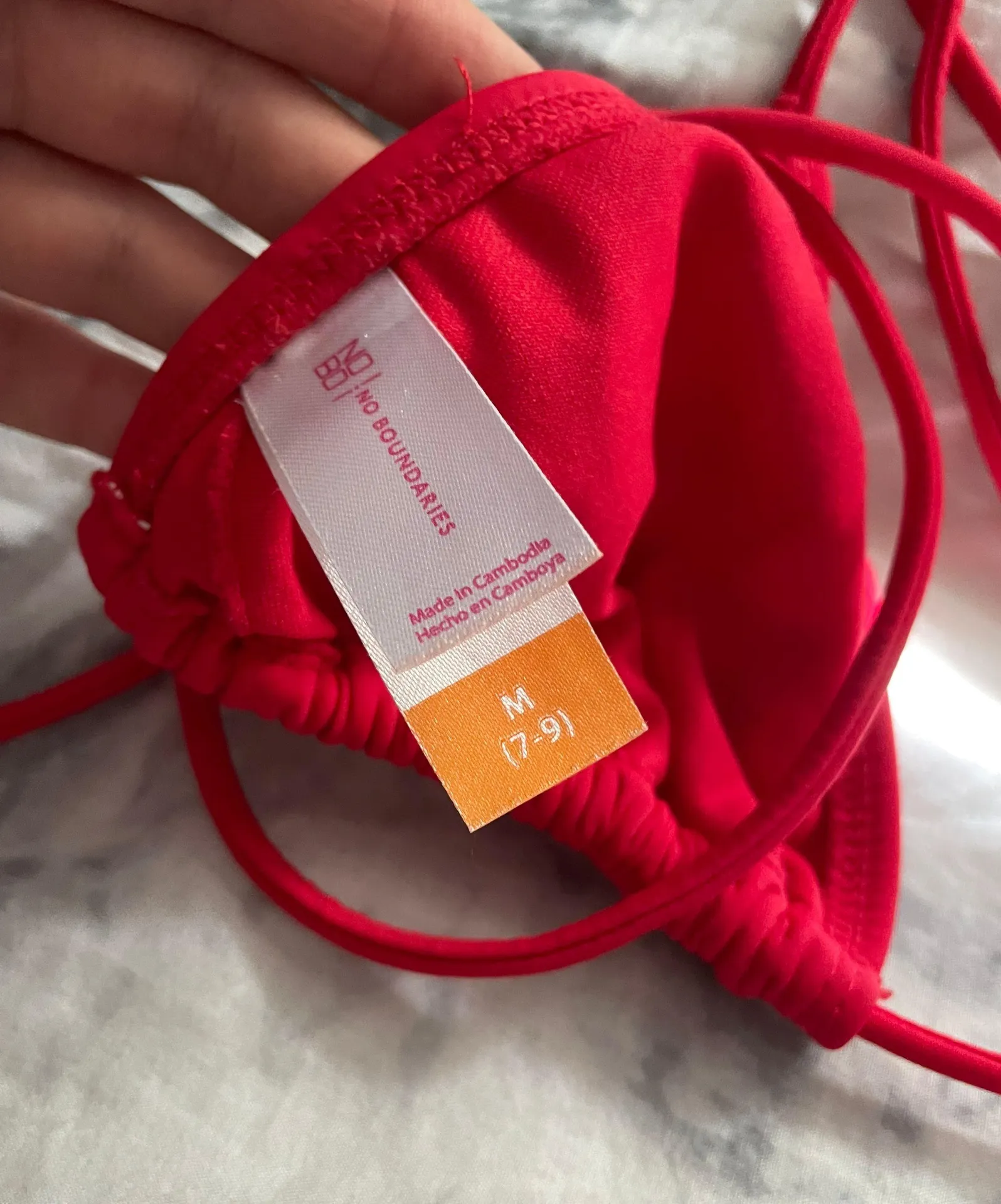 No Boundaries Red Triangle Bikini Top - Image 5