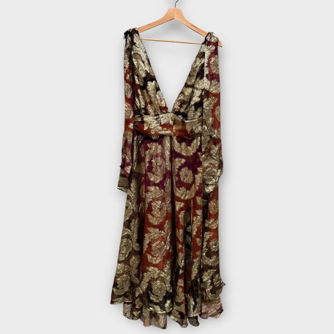 NWT Farm Rio Sleeveless V-Neck Jacquard Lurex A-Line Maxi Dress Size XL - Image 5