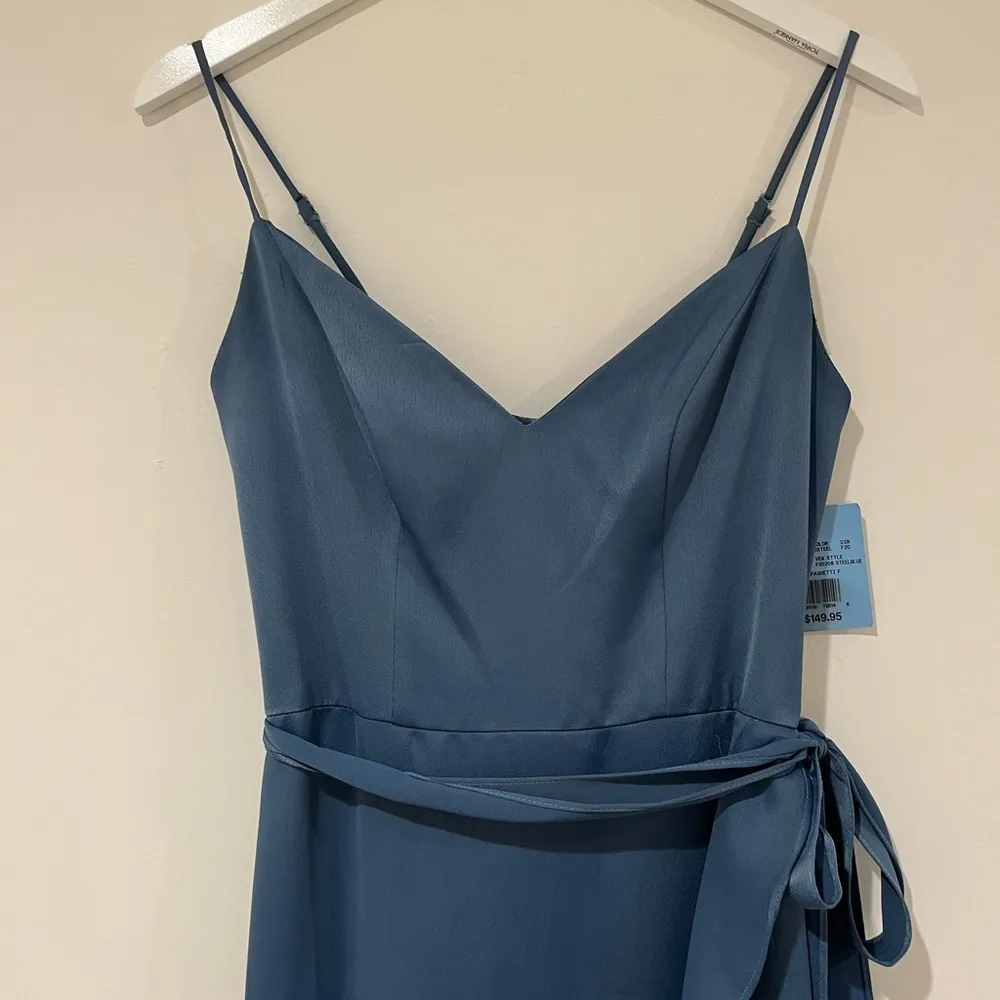 David’s Bridal Spaghetti Strap Crepe Ruffle Bridesmaid Dress - Image 5