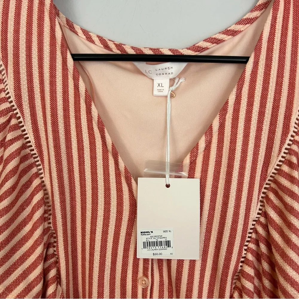 NWT Lauren Conrad Ruffle Sleeveless Candy Striped Mini Dress Size XL - Image 8