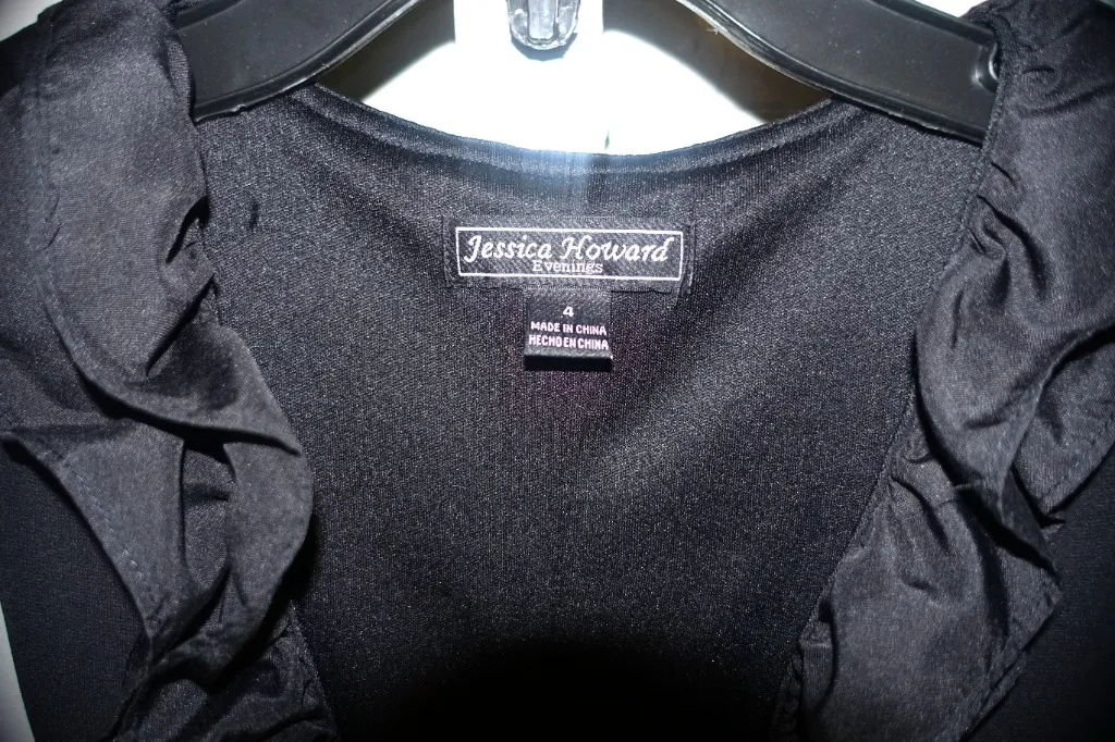 Jessica Howard Ruffle Black Party Dress 4 - Image 9