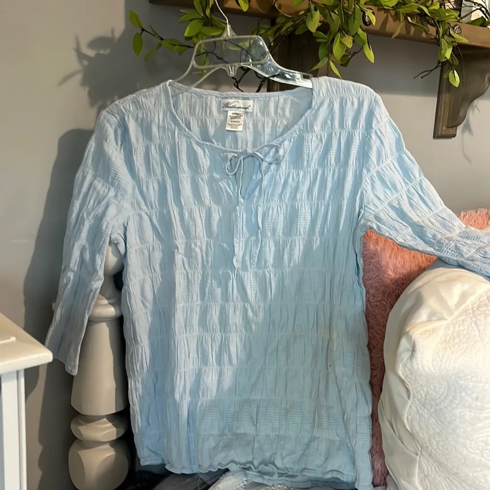Weatherproof baby blue top womens Small shirt Comfy Lightweight - Image 2