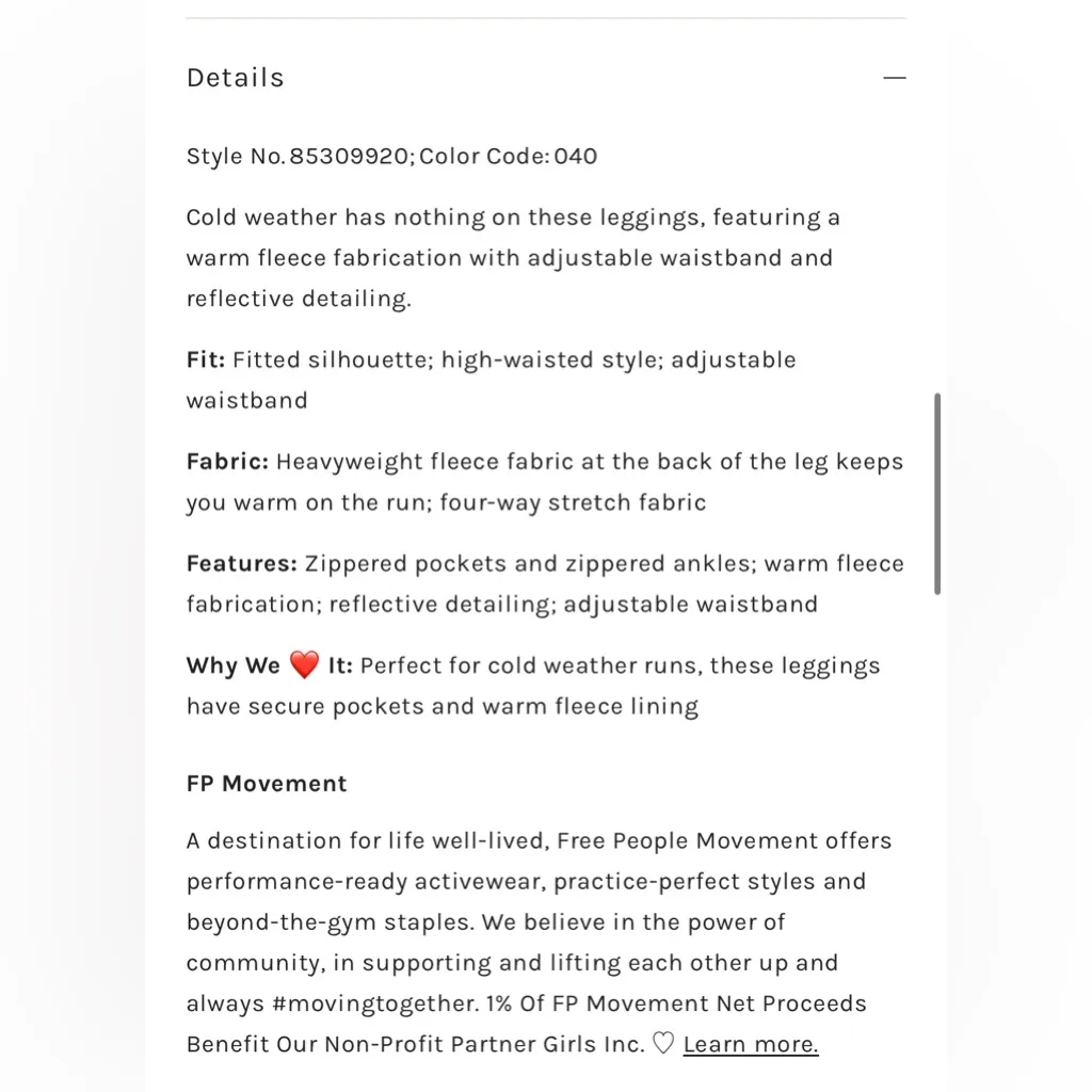 NWT Free People Movement Keepin' Cozy Fleece-Lined Leggings In Stormy Sky - Image 7