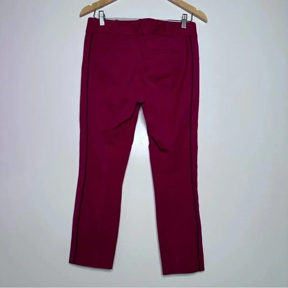 Anthropologie The Essential Slim Deep Red with Tuxedo Stripe Cropped Chino Pant - Image 7