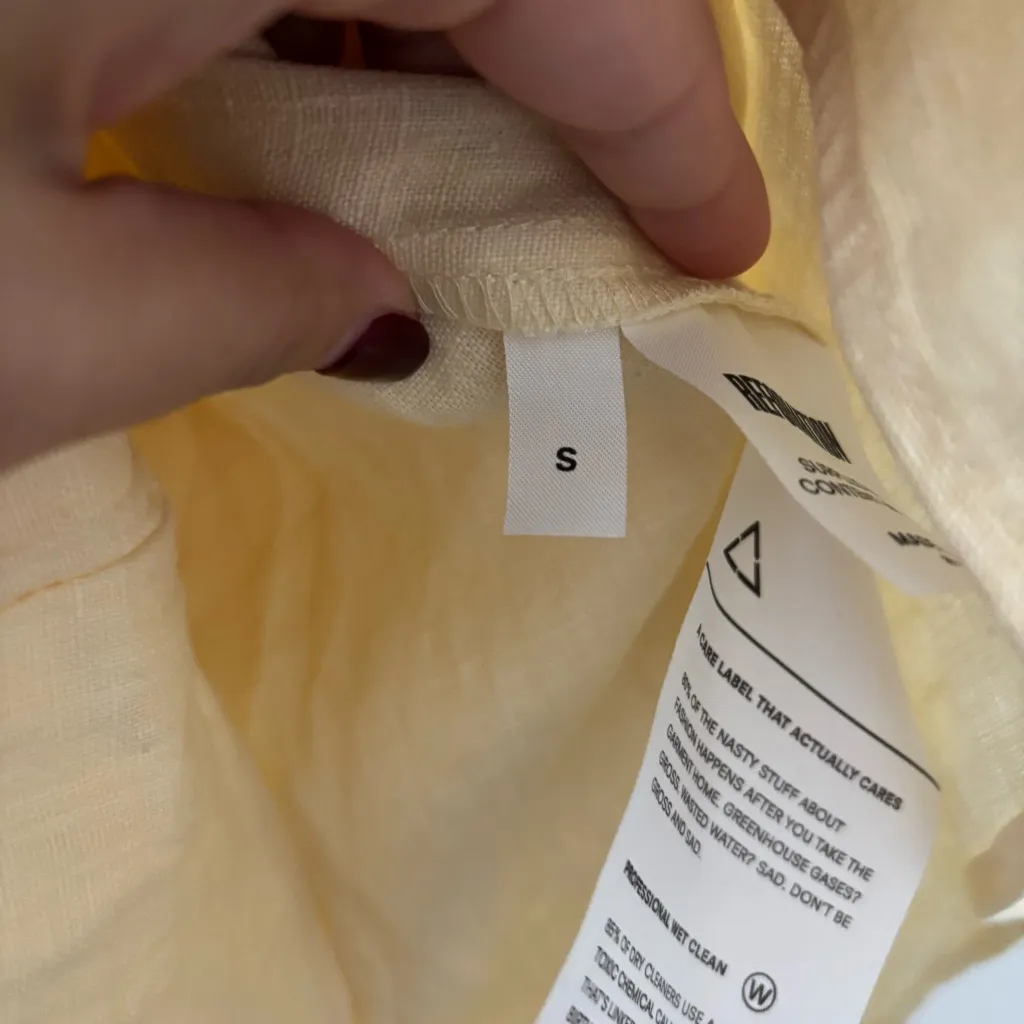 Reformation linen off the shoulder mini dress in butter yellow - Image 4