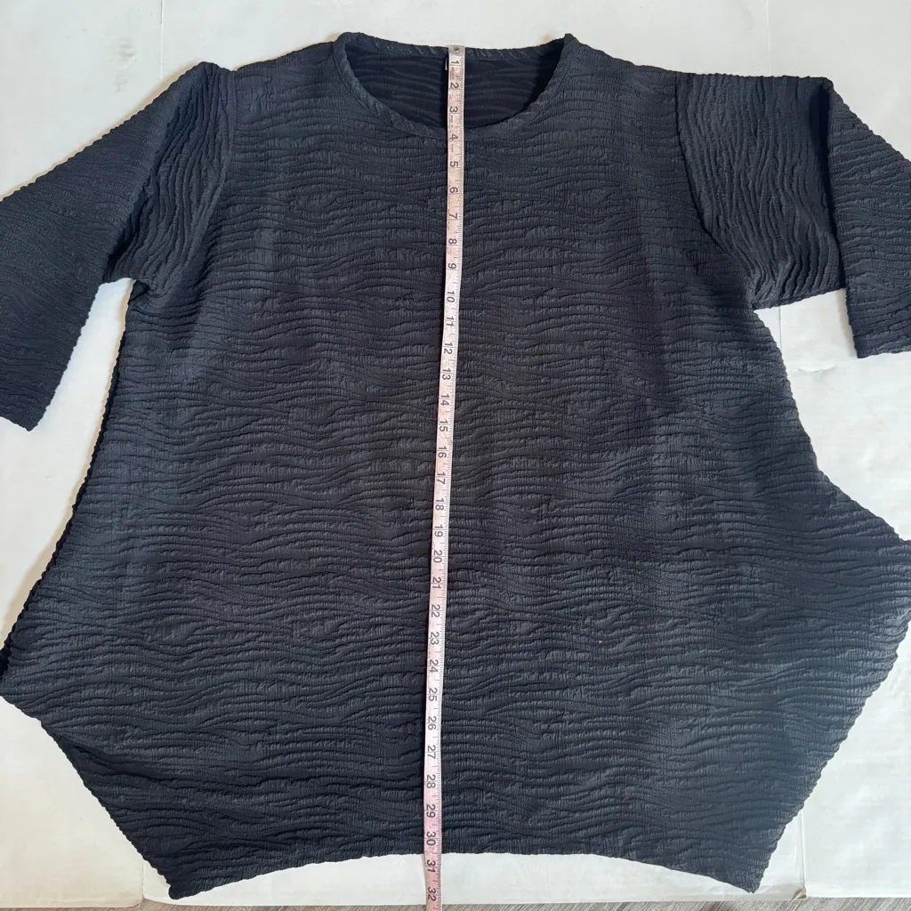 DRESS TO KILL By Jane Mohr Black lagenlook Lantern Shape crinkle tunic top O/S Size undefined - Image 11