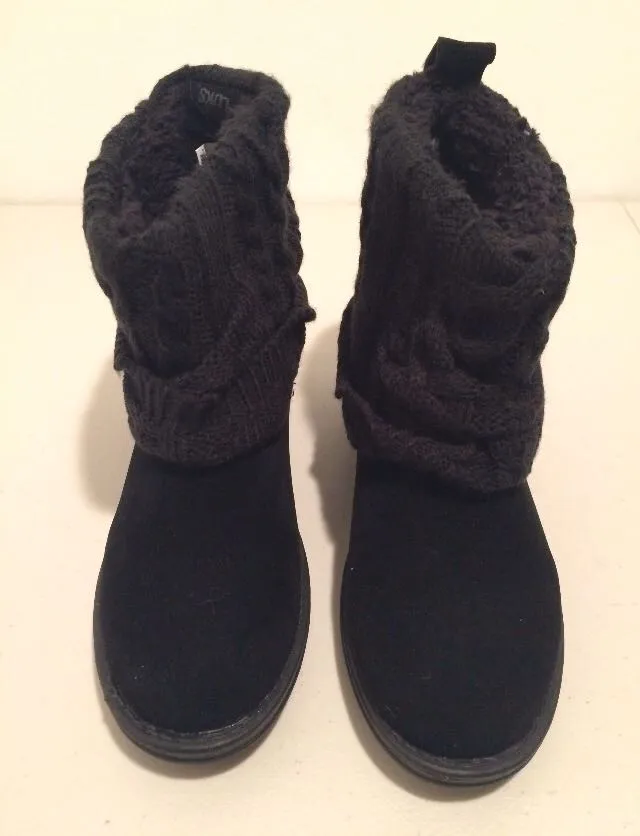 Muk Luks Sweater Boots, Size 7 Black - Image 2