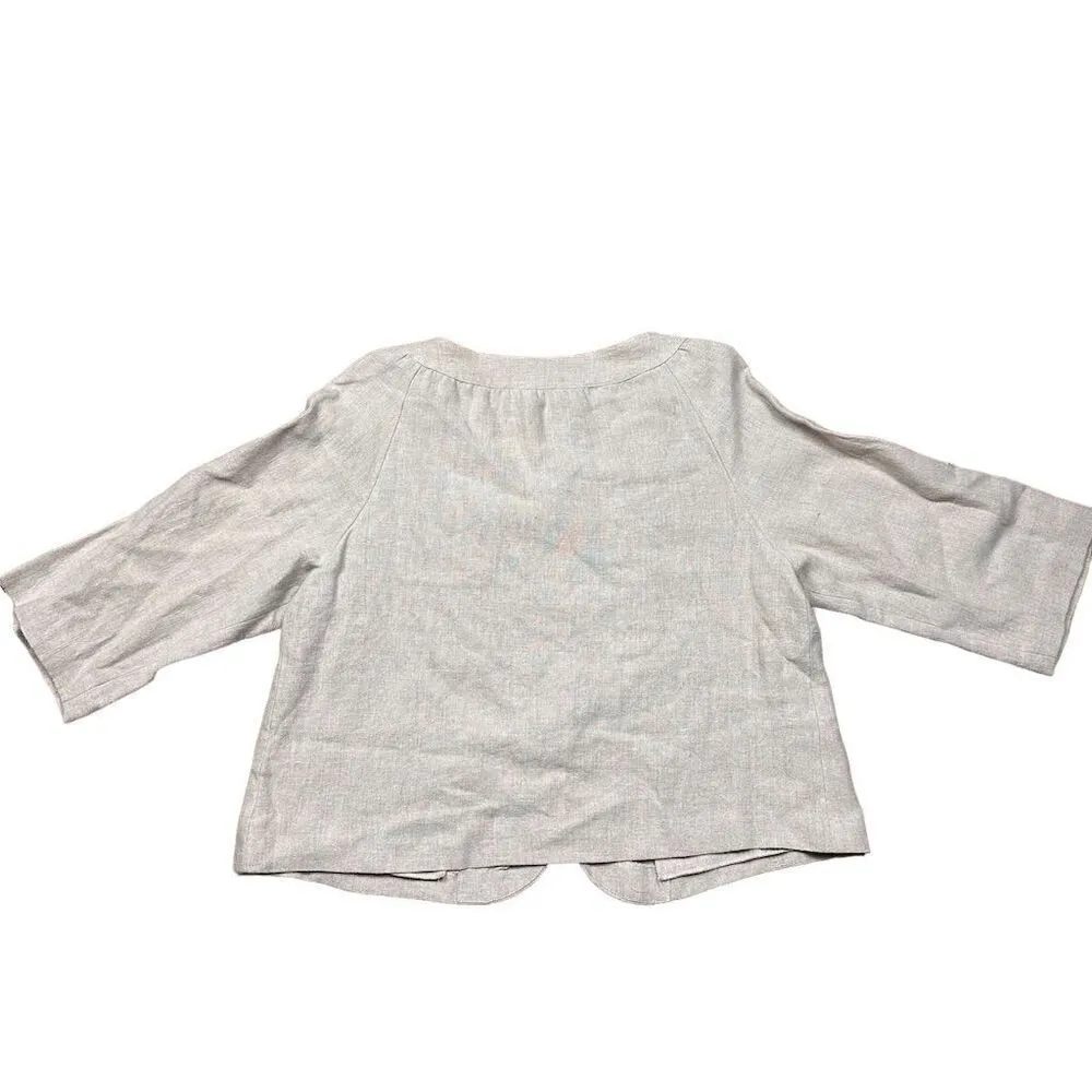 Kenneth Cole Reaction Women's Ivory Bolero Jacket Size 12 Casual Button Up - Image 5