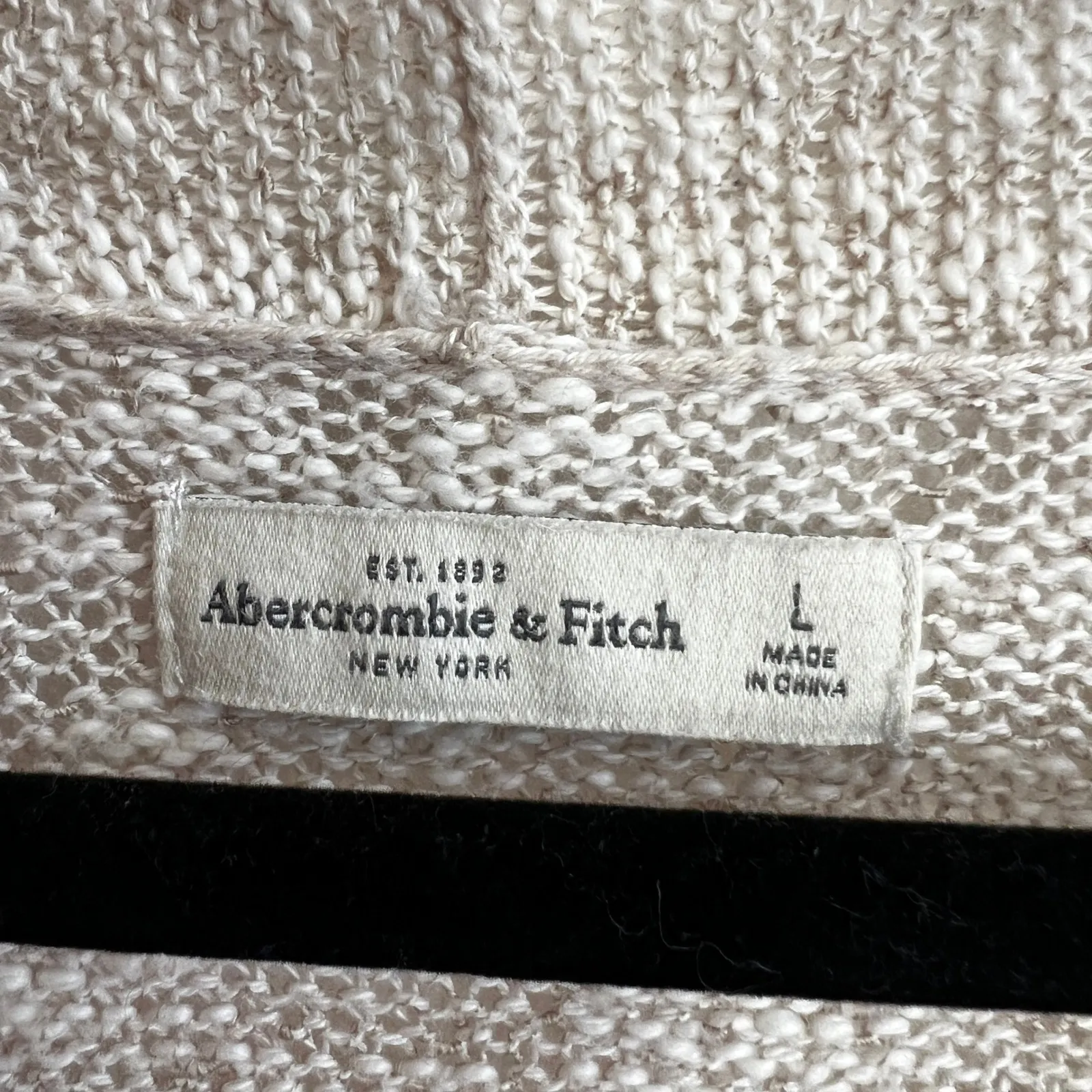 Abercrombie & Fitch Wrap Sweater Vintage Y2K 2000s Casual Cream Large - Image 3