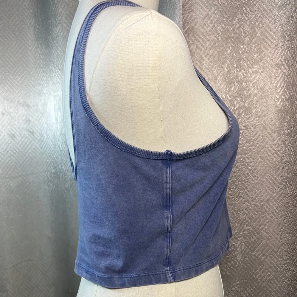 FREE PEOPLE Blue Cropped Tank Top sizeL.                              order(100) - Image 6
