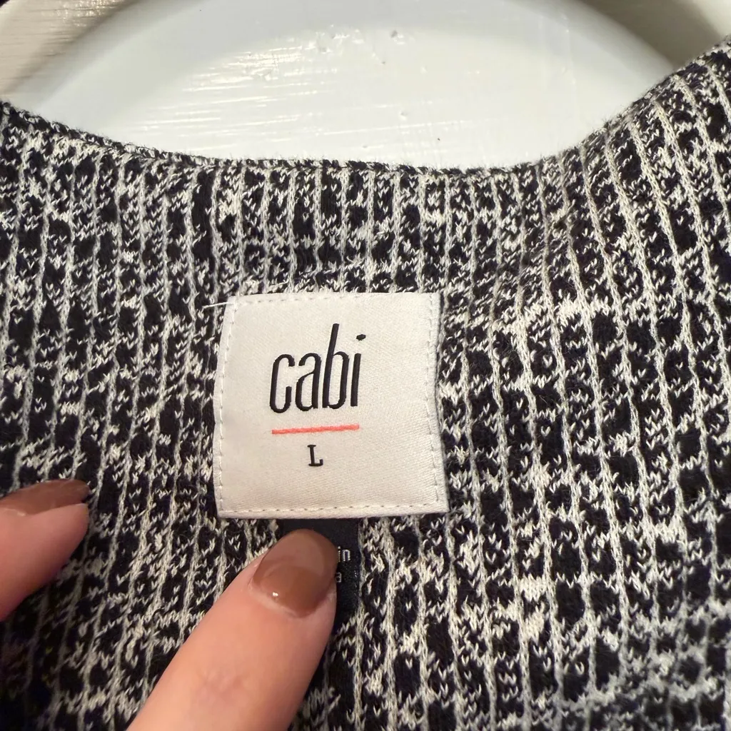 CAbi The Times Textured Knit Open Front Jacket Size Large - Image 4