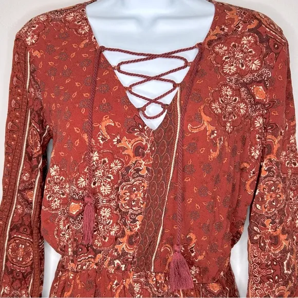 Kendall + Kylie Boho Lace Up Romper Size‎ S - Image 8