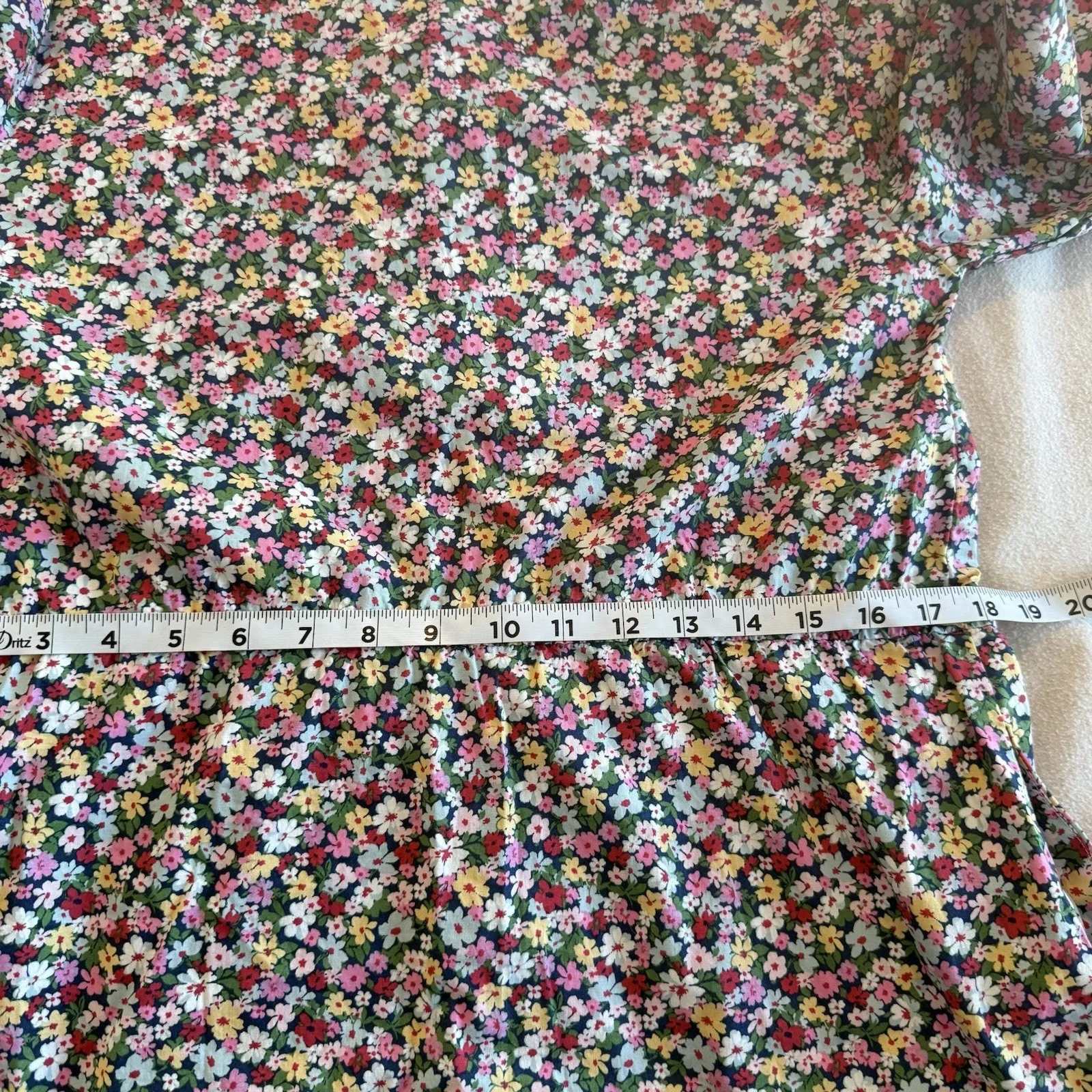 Tuckernuck Pomander Place Lucy Mini Dress Size S Floral Tiered Ruffle Boxy Party - Image 12