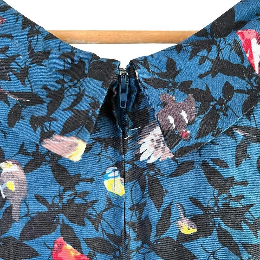 Lindy Bob Ophelia Blue‎ Bird Print Fit & Flare Dress Retro 50s Pinup, Size XS Blue - Image 11