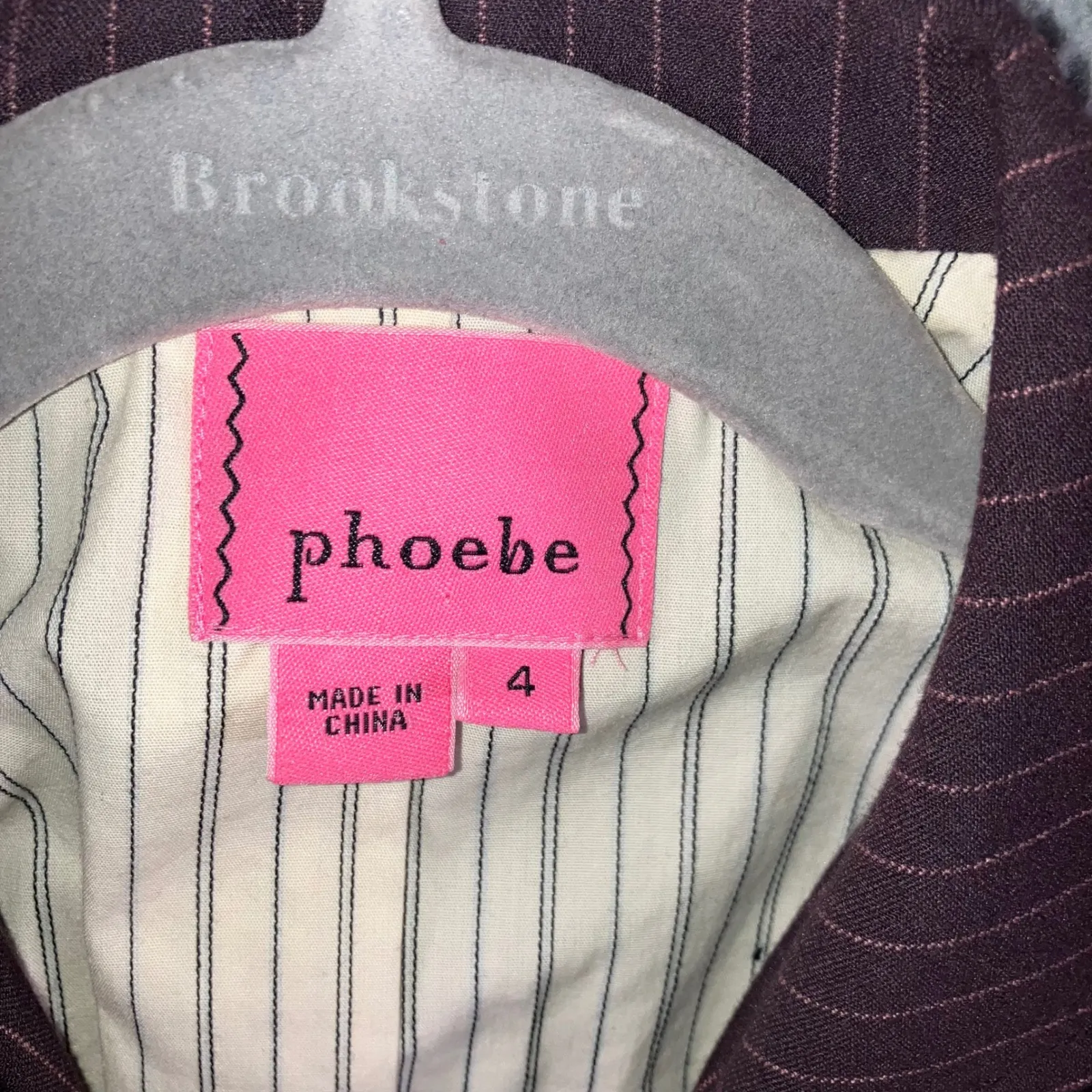 Phoebe Pinstripe Blazer Jacket Women 4 Three Button Fitted Career Academia - Image 8
