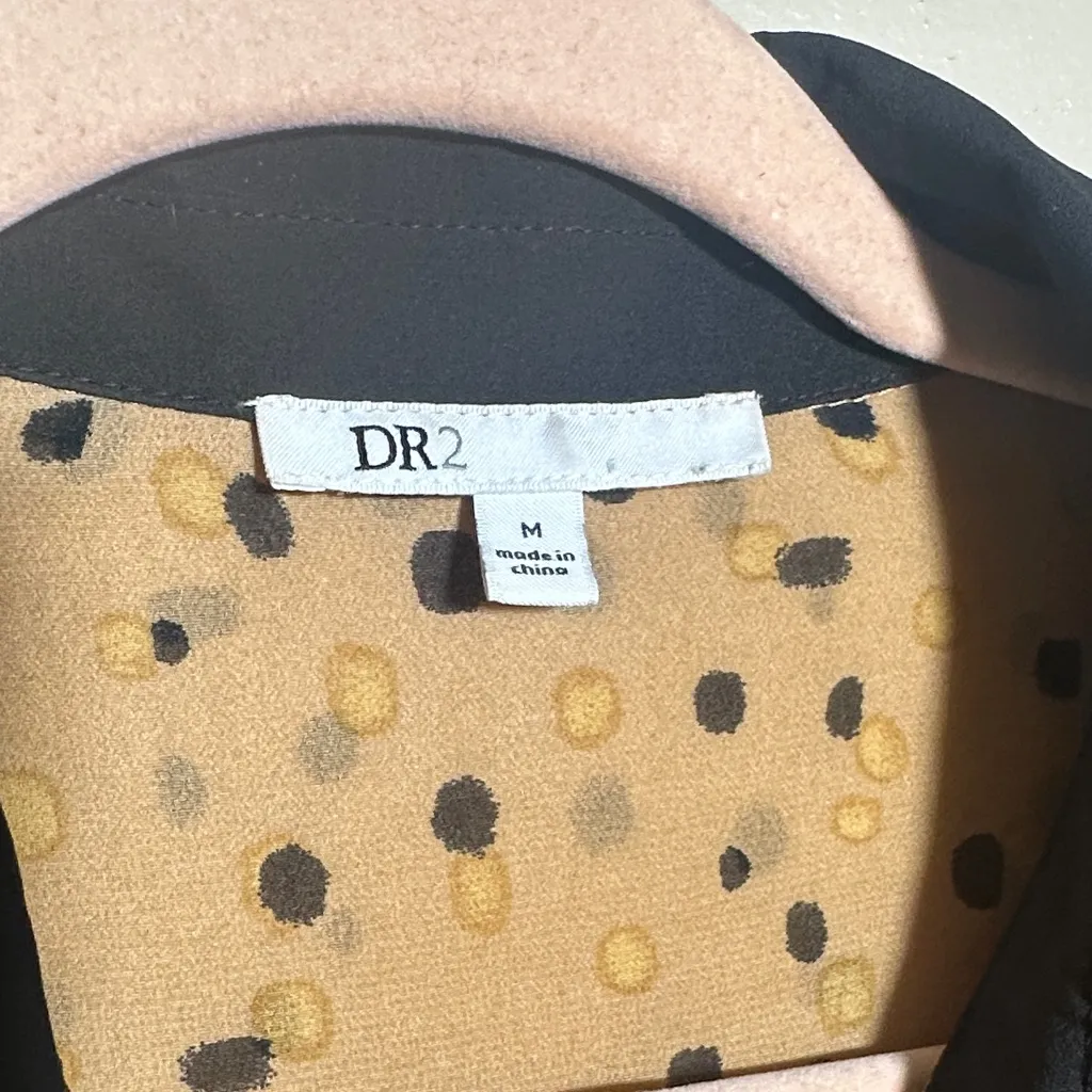 DR2 Daniel Rainn Brown‎ Dot Printed Career Top | Medium Brown - Image 2