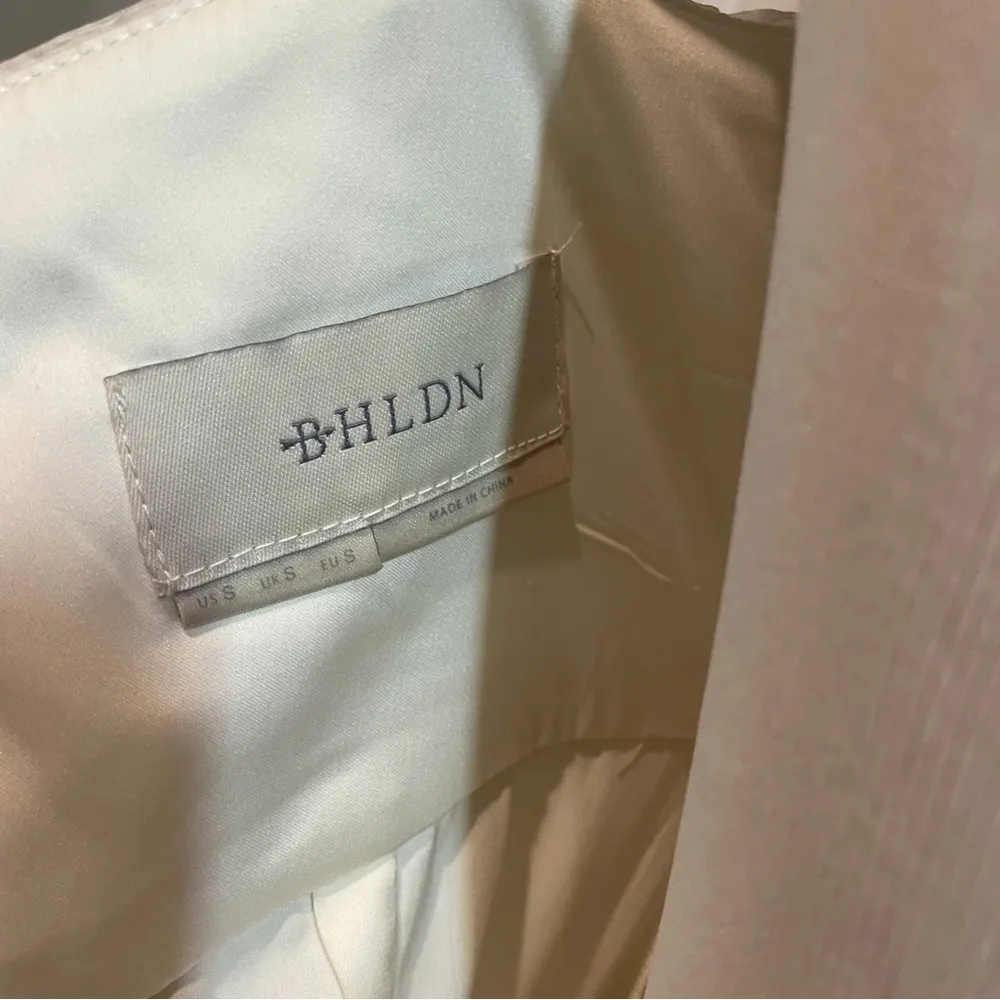 Anthropologie BHLDN Cream Brigitte Pleated Formal Maxi Dress Womens Size S - Image 9