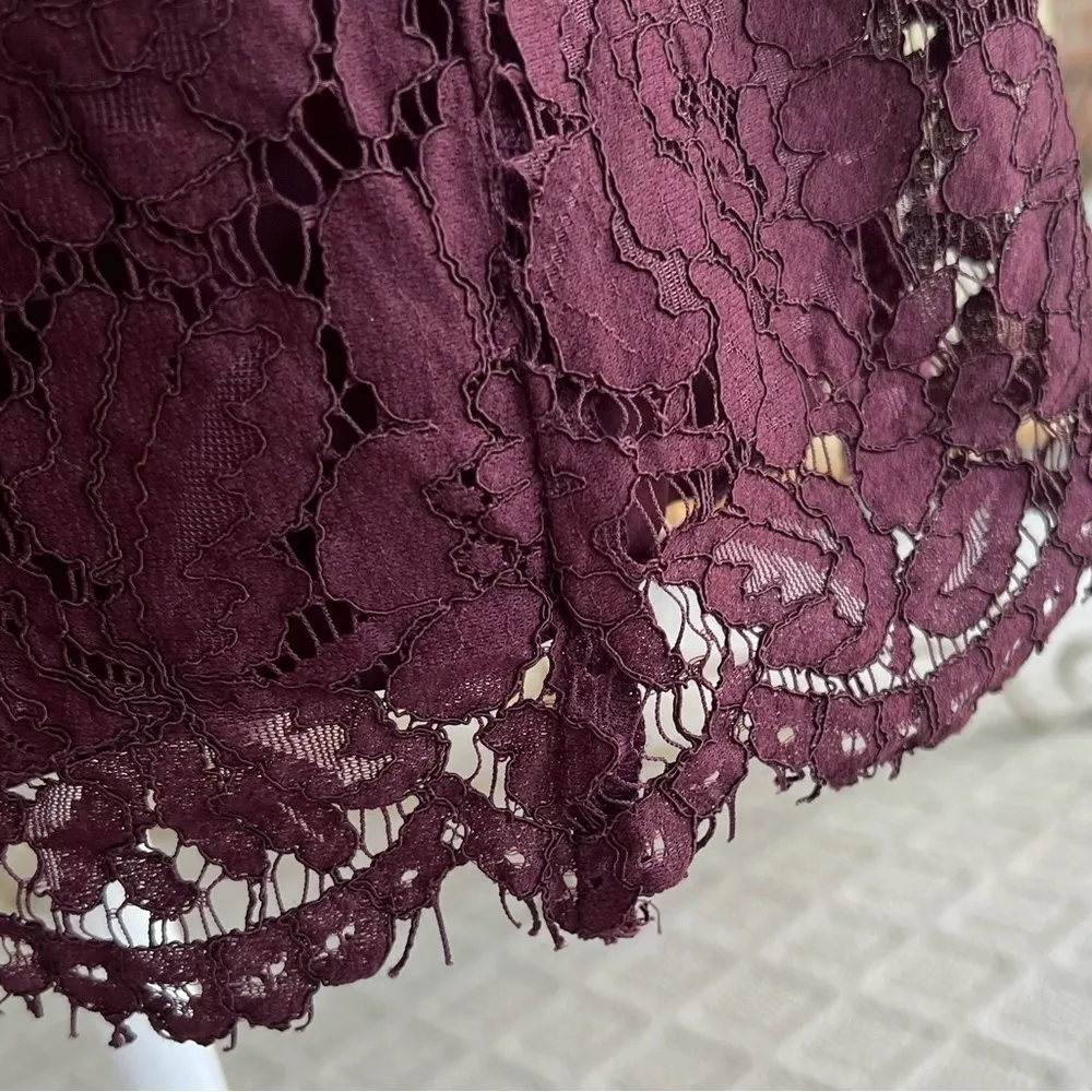 Ann Taylor Dress Lace Fit & Flare Purple Plum Mini Sleeveless 4P Cocktail Work - Image 6