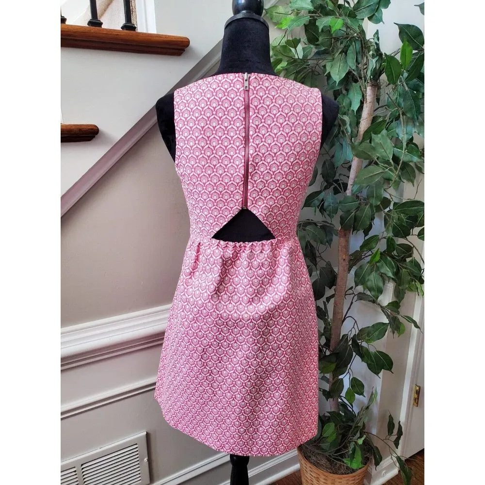 I Heart Ronson Women's Pink Cotton Scoop Neck Sleeveless Knee Length Dress XS - Image 7