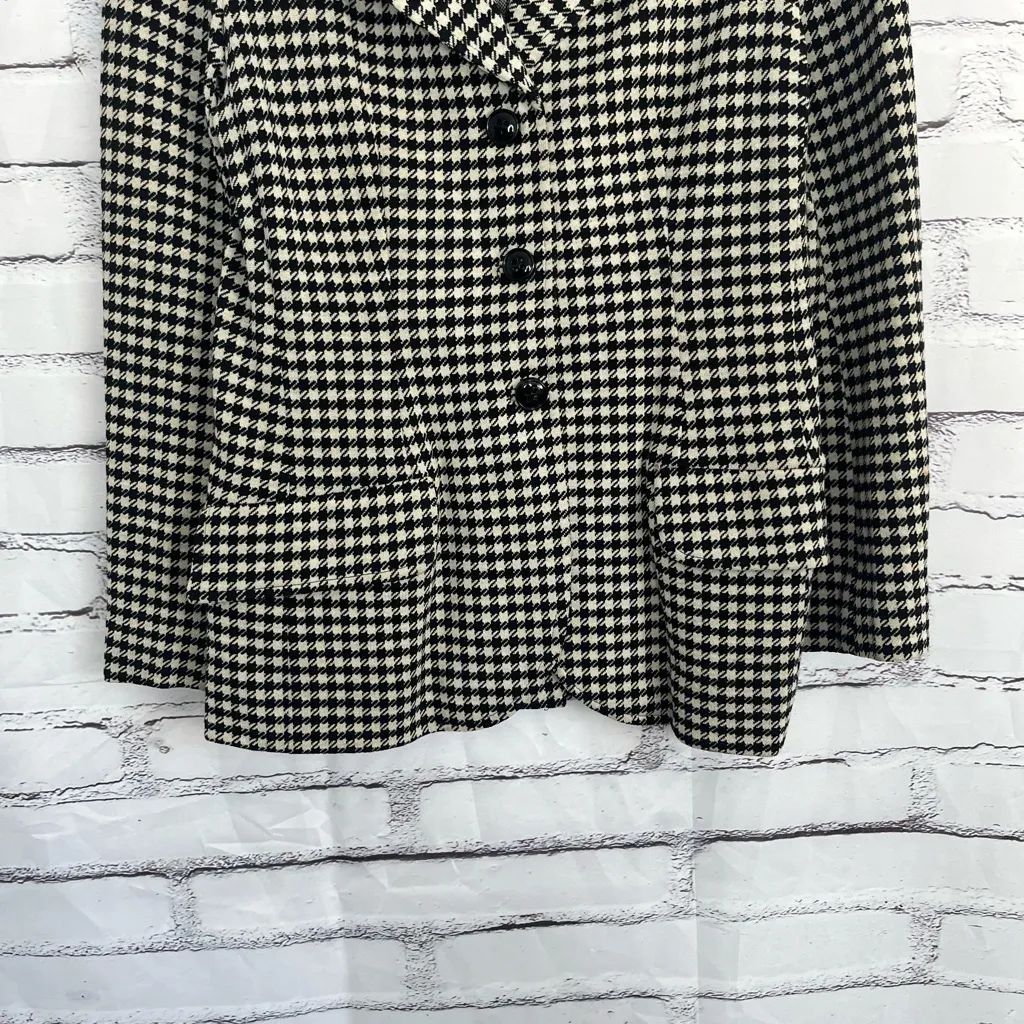 Vintage Geistex 1940s Houndstooth Wool Blazer Black White Jacket Women’s M Retro Size M - Image 4