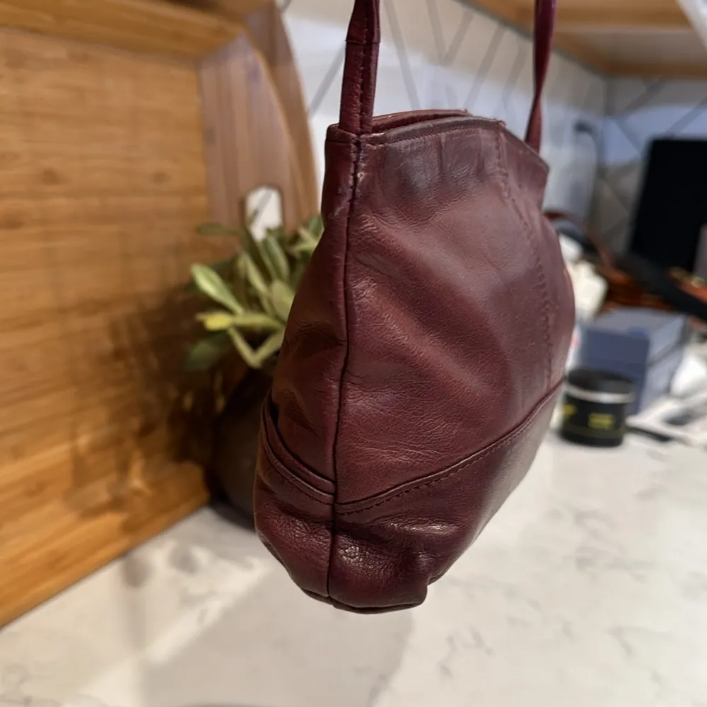 Vintage leather mini shoulder bag chic lightweight bohemian minimalist neutral Brown - Image 3