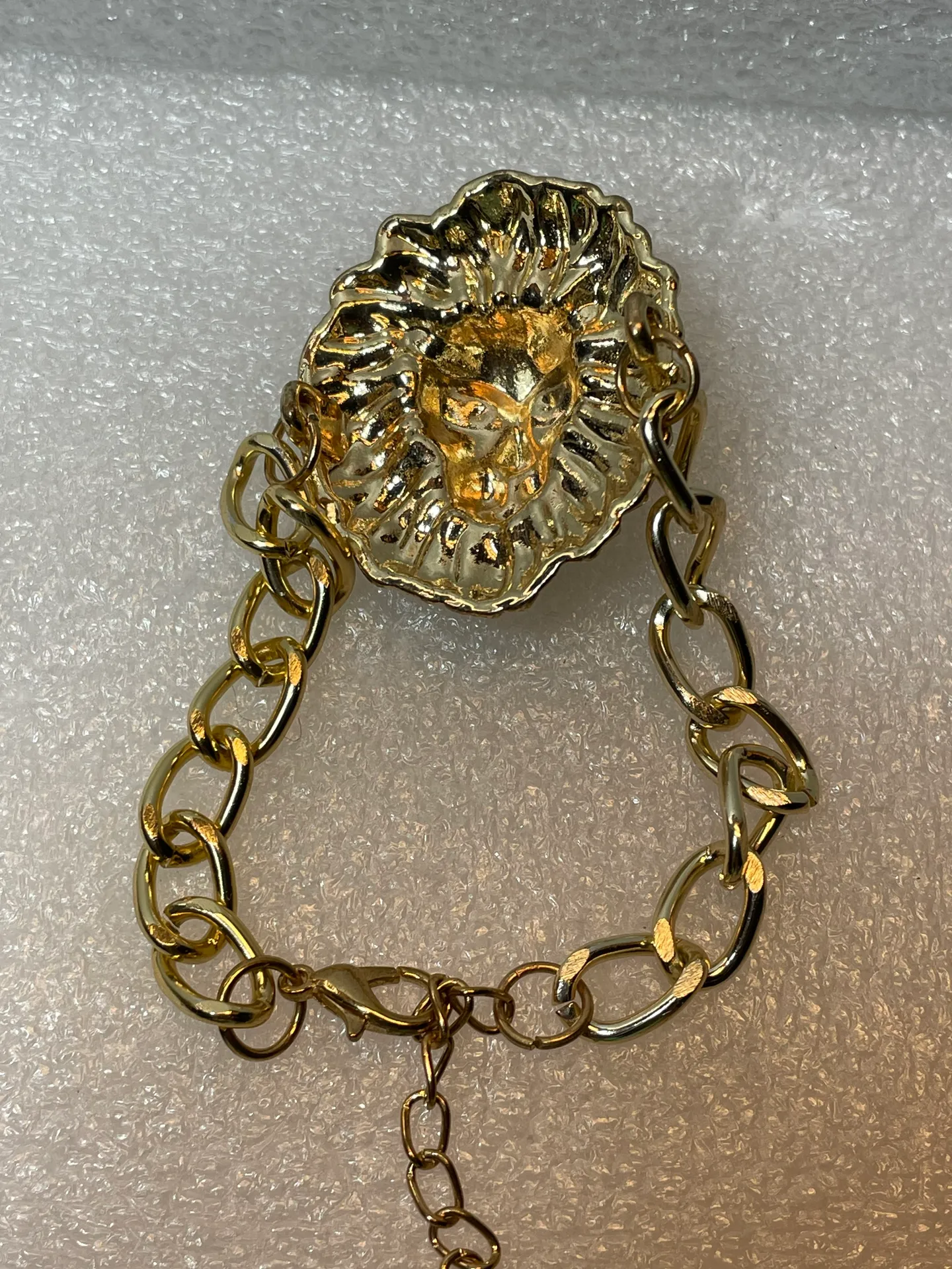 Carved Lion  Bracelet In Gold Tone - Image 4