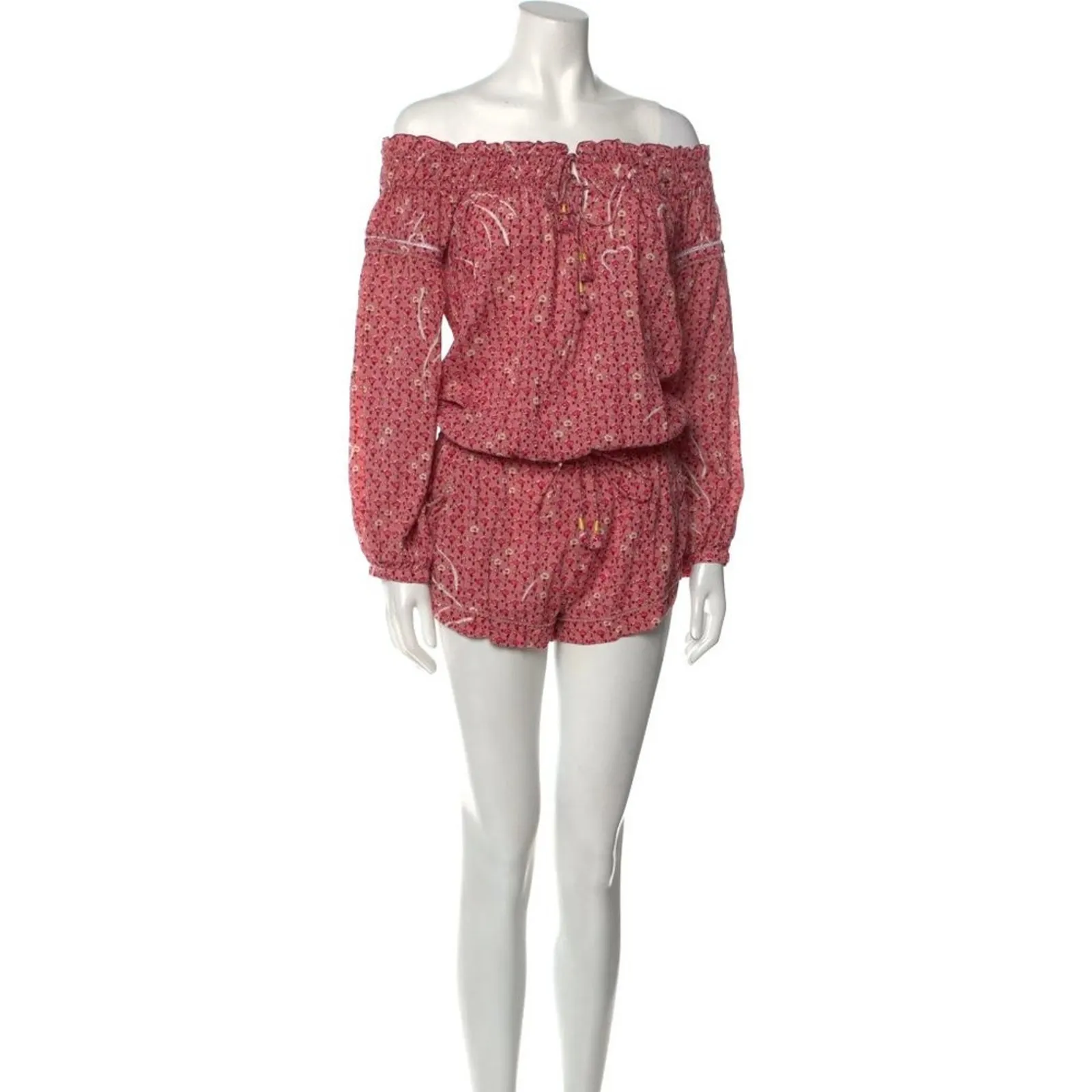 Poupette St Barth Clara Off The Shoulder Romper Size‎ Medium - Image 2