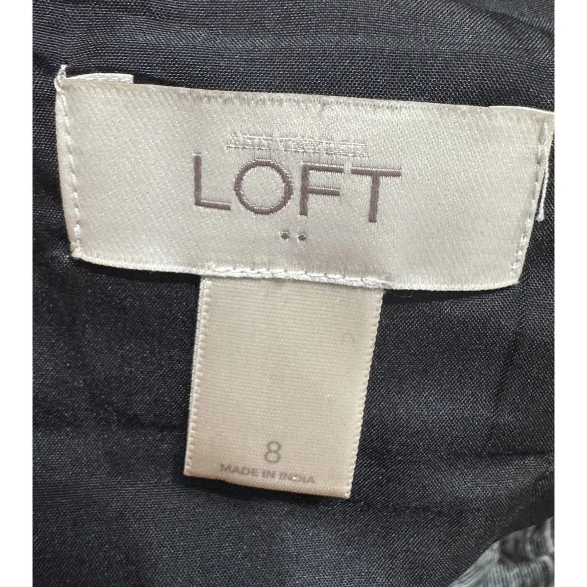 Ann Taylor Loft Black Ivory Polka‎ dot dress Sz 8 Cocktail Sleeveless Officecore - Image 5