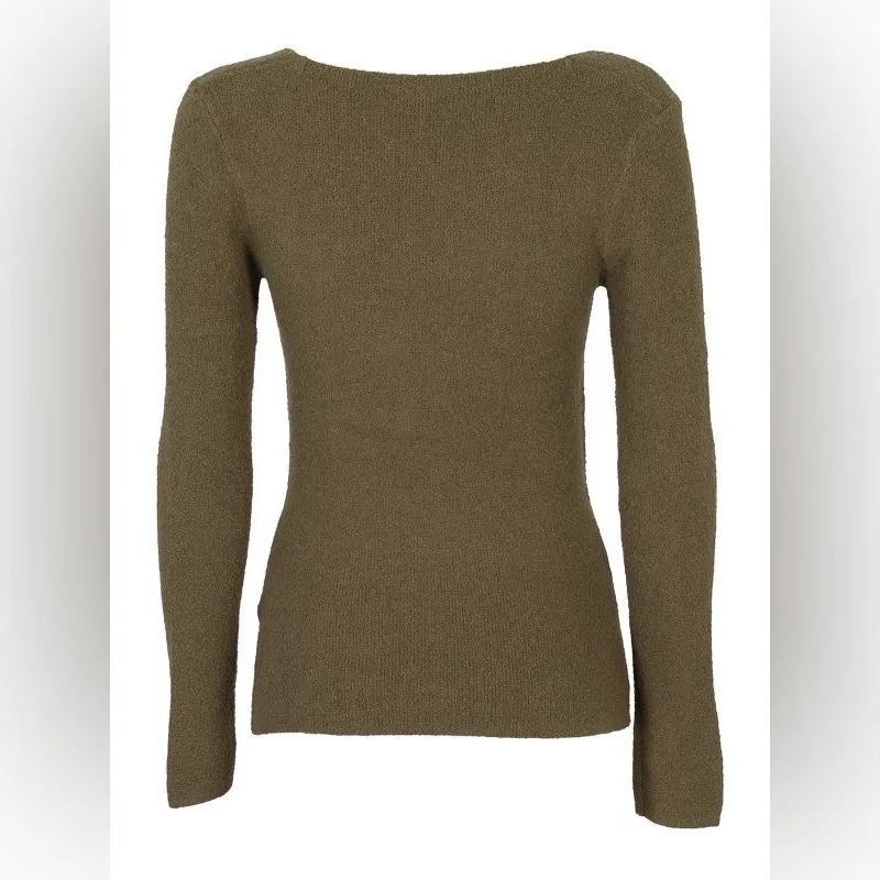 Nanushka Womens Medium Ambru Square Neck Top Olive Green Long Sleeve Jumper NWOT - Image 2