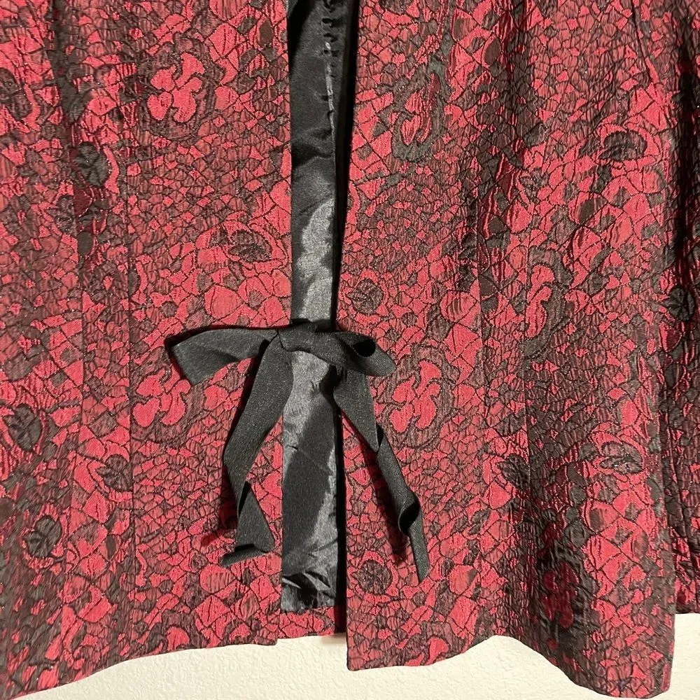 Vintage Studio I‎ Lace Overlay Jacket Red Size M - Image 6