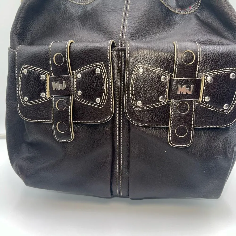 Marc Jacobs Vintage Thick Leather Hobo Bag With Bows And Psychedelic Interior - Image 7