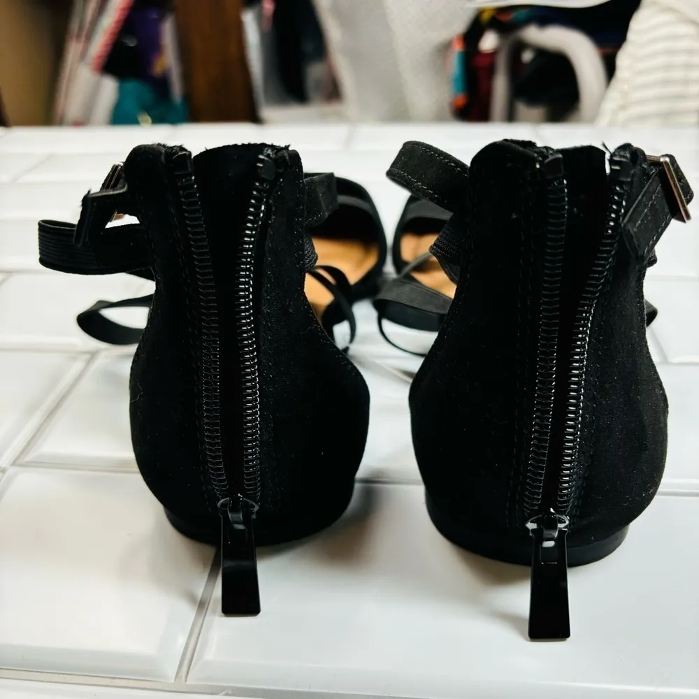 Torrid Faux Suede Elastic Black Strap Flat‎ 6.5WW - Image 7