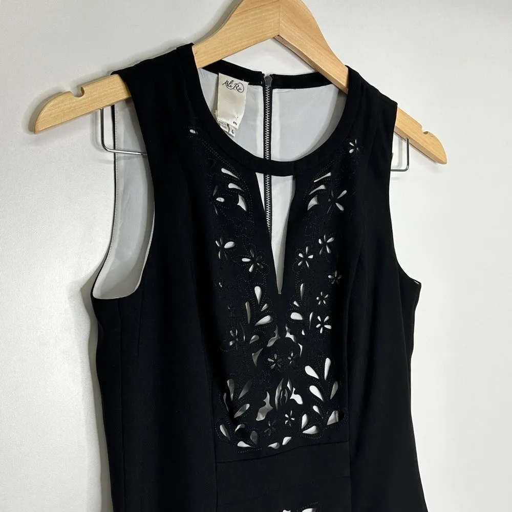 Ali Ro Lazer Cut Black and White Cocktail Party Sheath Dress Size 4 NEW - Image 4