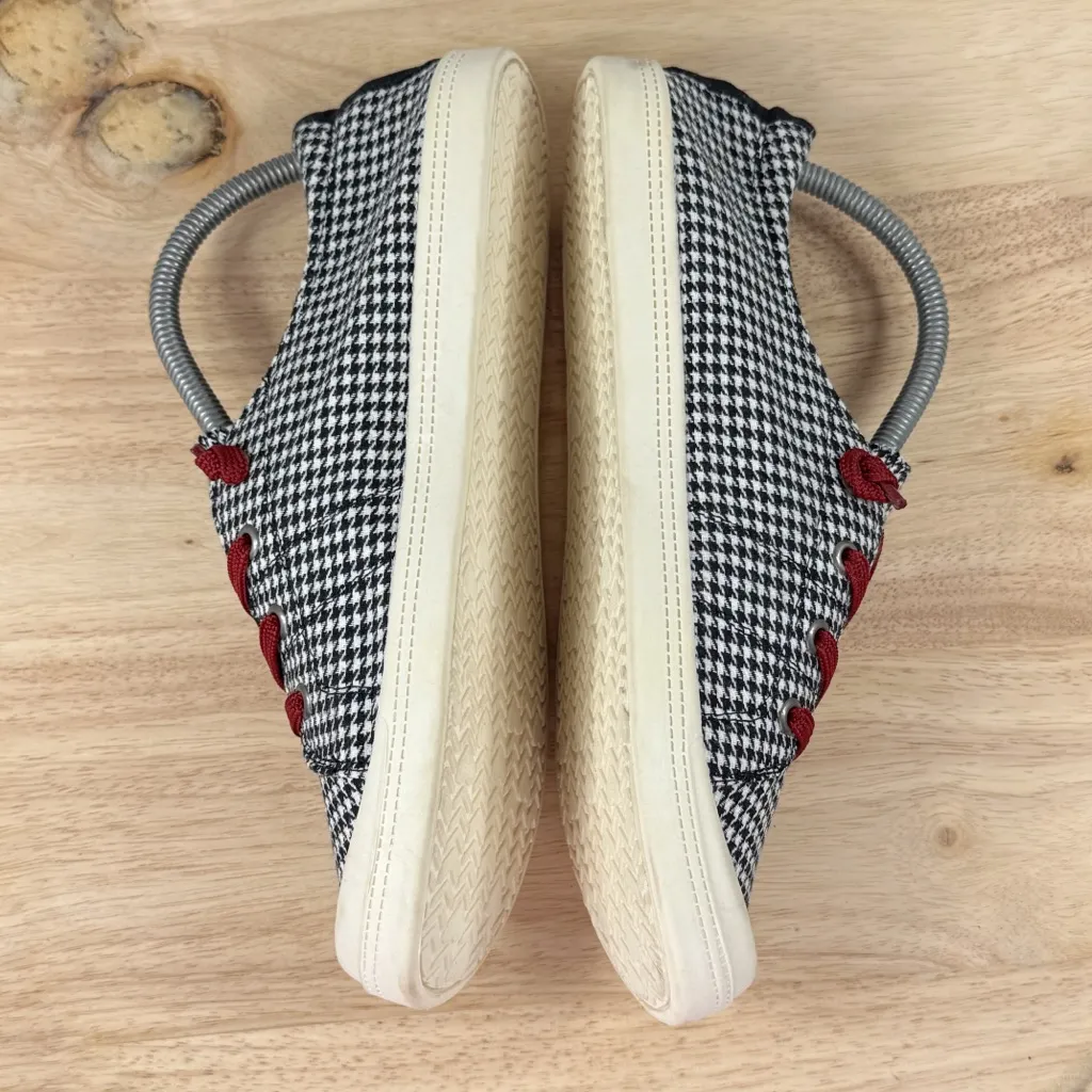 Jellypop Dallas Houndstooth Check Knit Lace Up Sneakers Black White Size 10 - Image 5