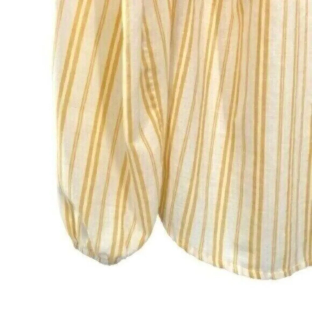 Universal Thread Women’s Yellow Stripe Tie Front Cotton Top - Image 9