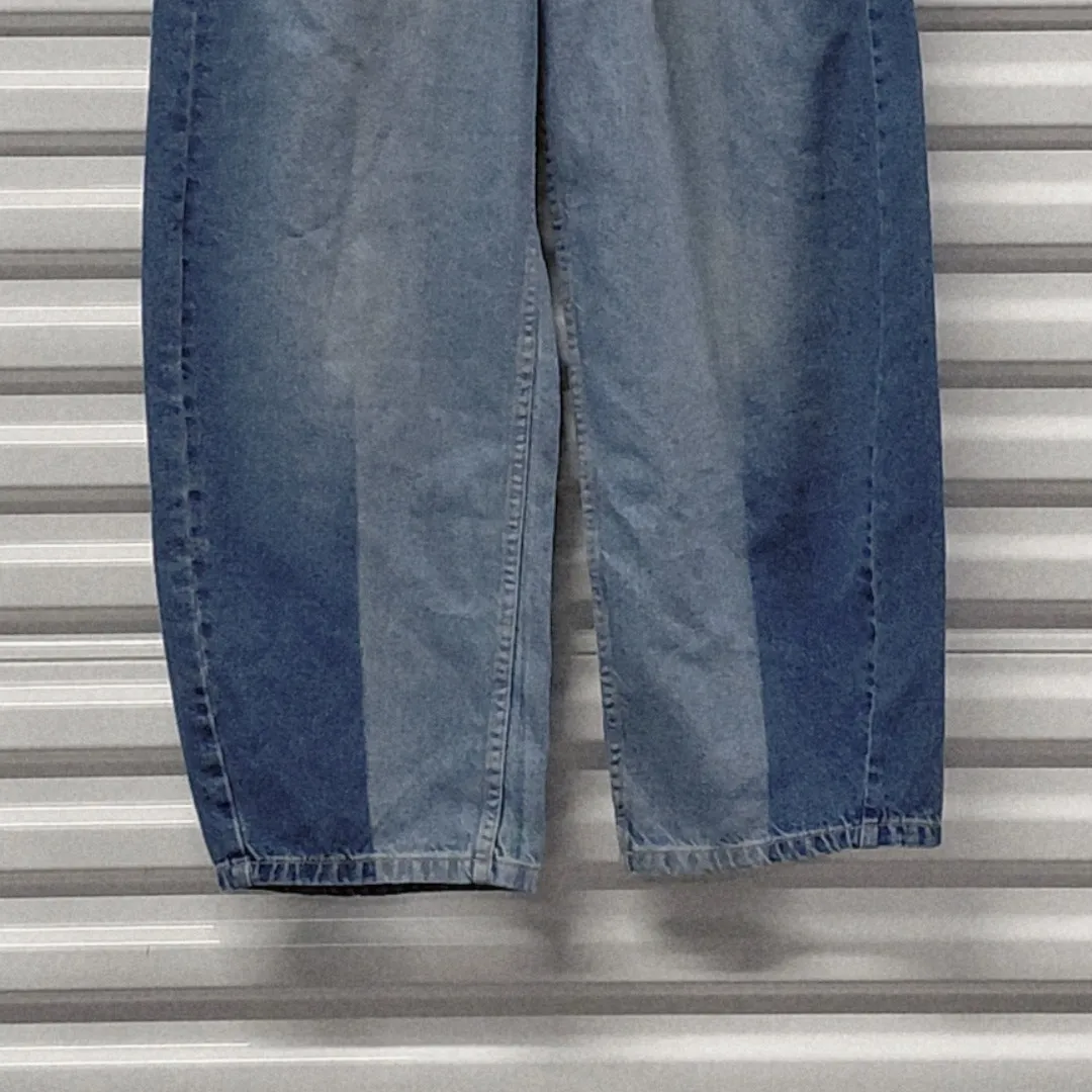 ASOS Design Womens 4 Two Tone Barrel Jeans Blue High Waist Wide Leg Y2K Retro - Image 7