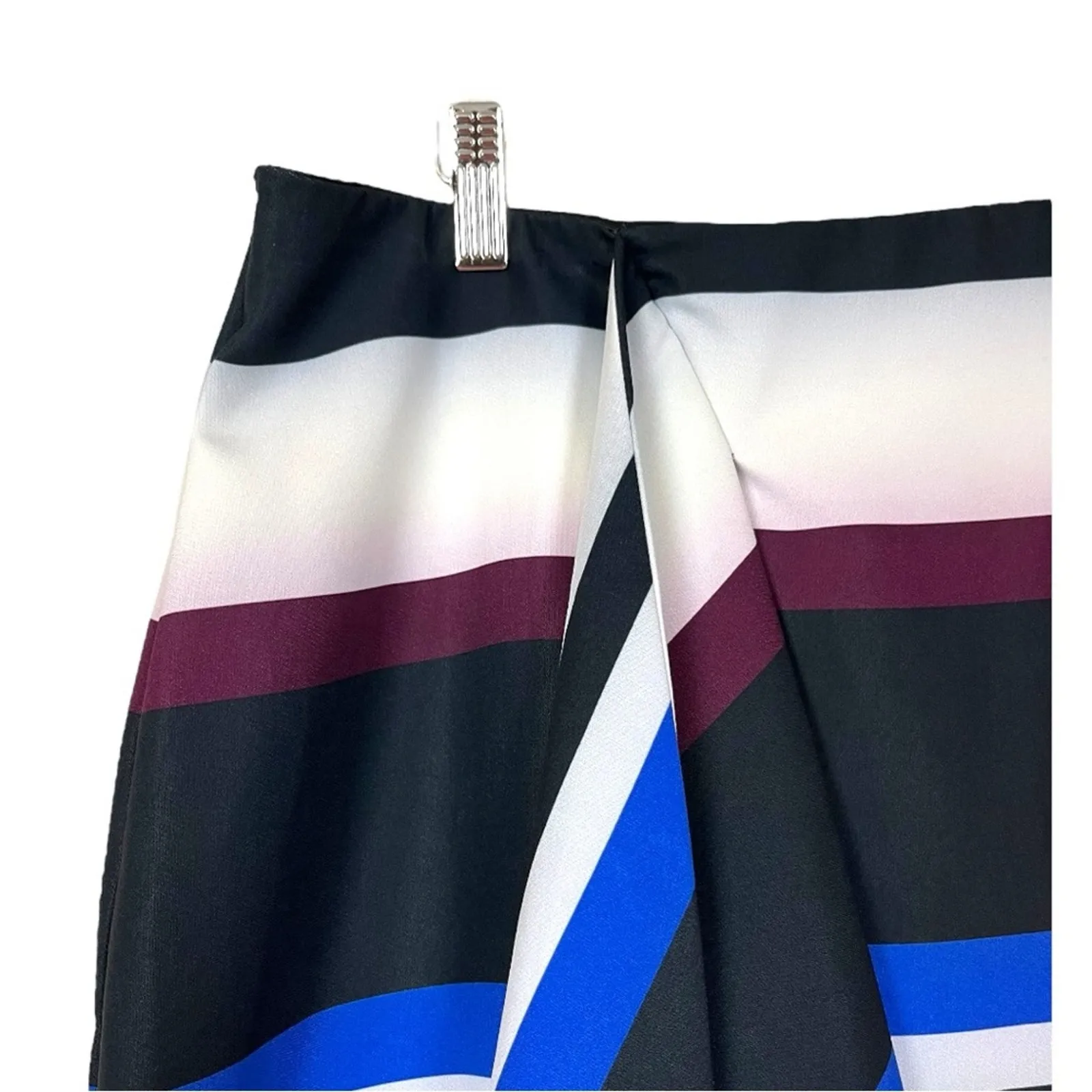 Lane Bryant Skirt Ruffle Front Pencil Scuba Pull On Black Stripe Women’s Size 16 - Image 6