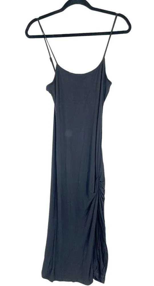 Lulus Women's Black Spaghetti Strap Watch the Sunset Black Midi Dress Small - Image 2