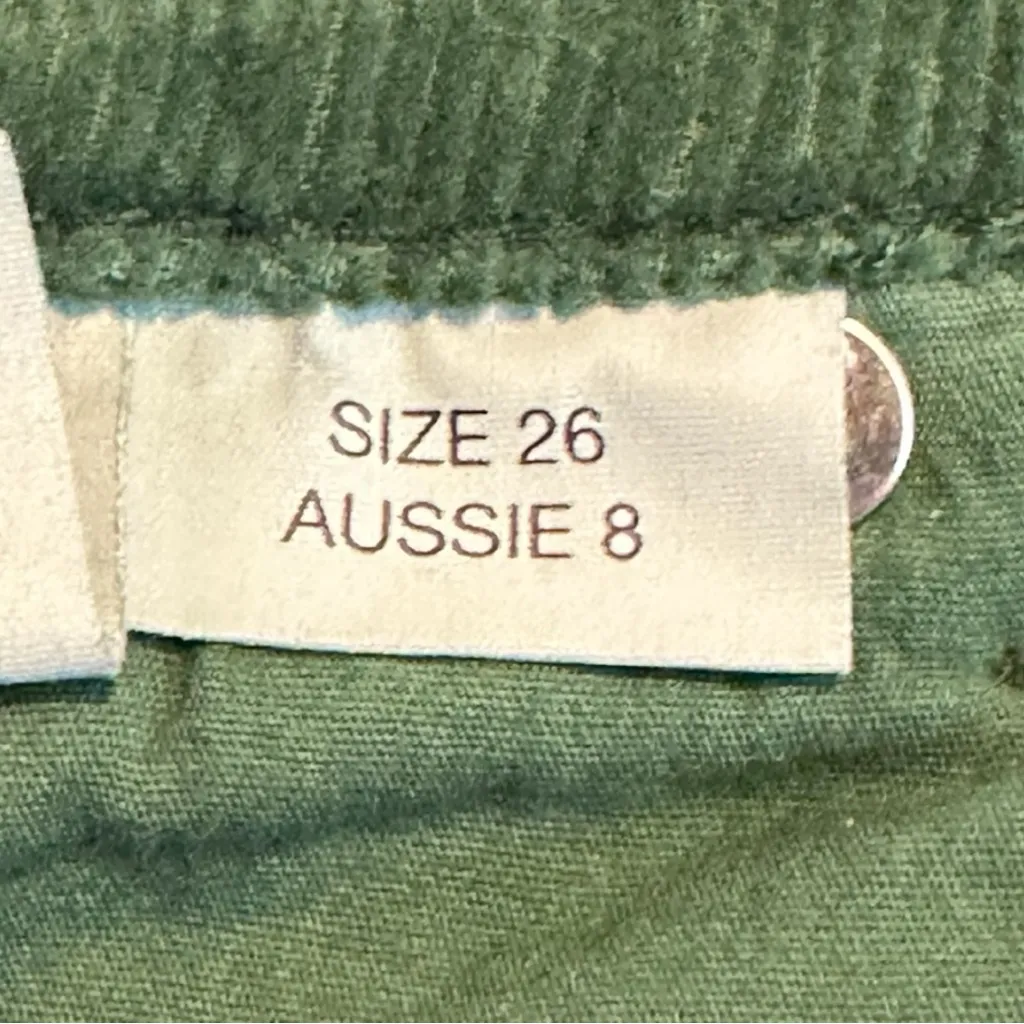 ROLLA’S East Coast High Rise Flare Green Corduroy Pants Size 26 - Image 12