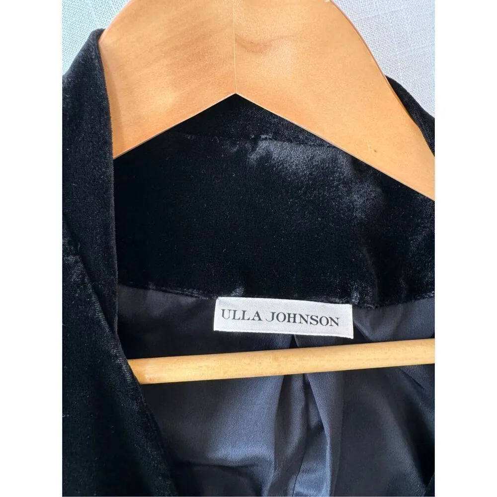 Ulla Johnson Womens Bobby Blazer Noir Velvet Front Open Long Sleeve Black Size 4 - Image 3
