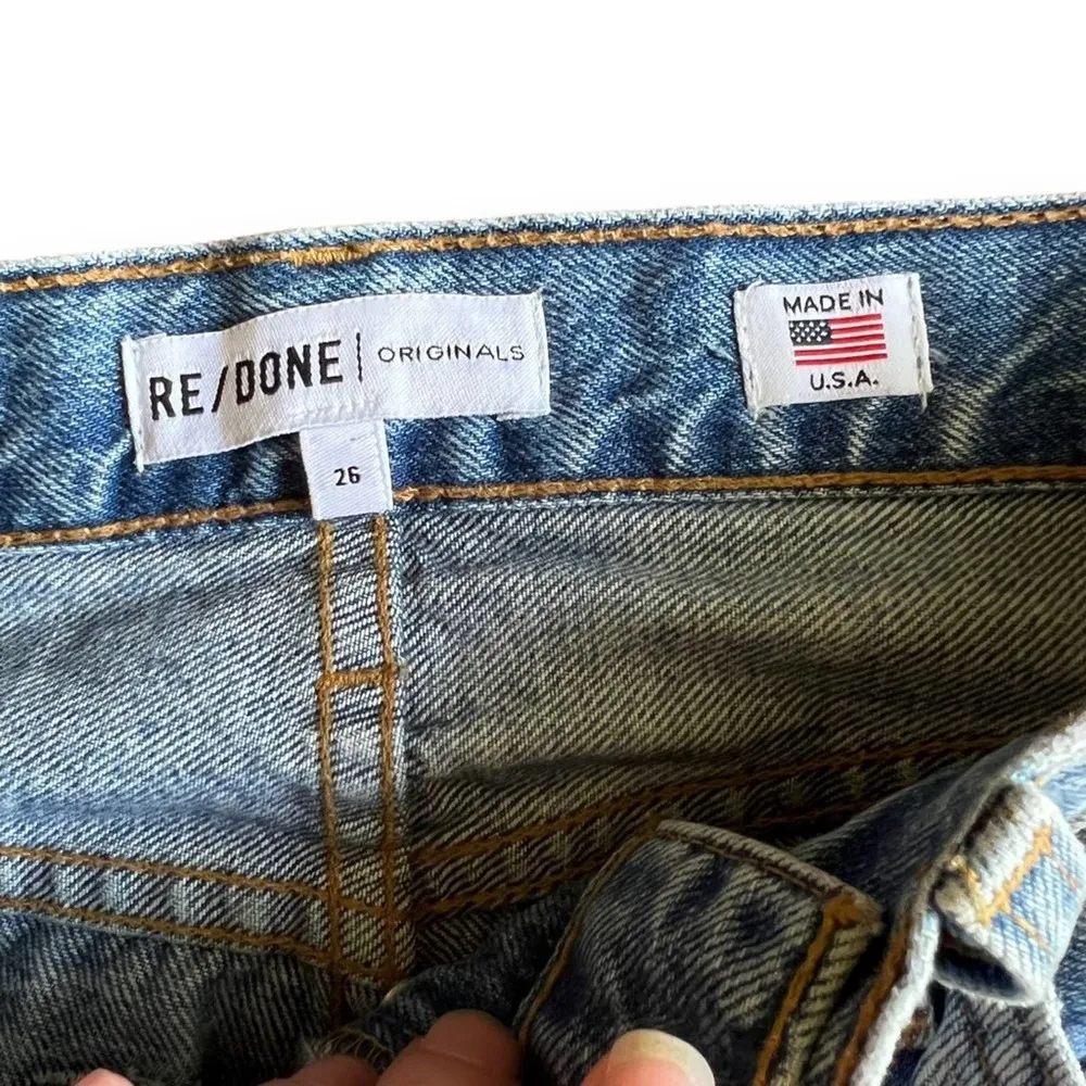 RE/DONE  Originals High-Rise Stovepipe Light Rinse W/Rips- Size 26 - Image 3