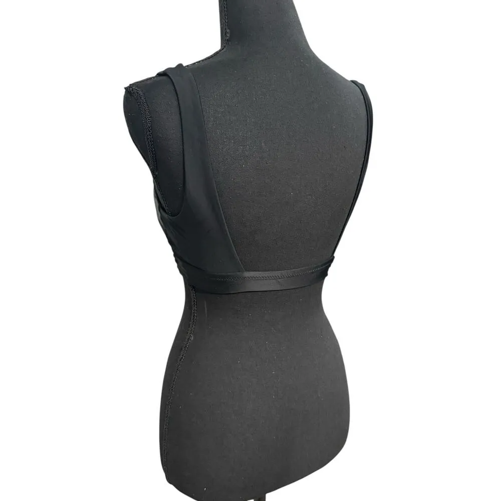 NWT! Aerie Banded Wide Strap Scoop Bikini Top in Solid Black - Size Medium - Image 6